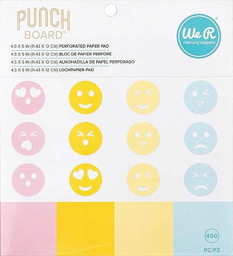 Miniatura 2 de We R Memory Keepers 0633356603214 Tablero de papel y punche-Emoji-cuadrados de 1 pulgada (450 piezas), multicolor