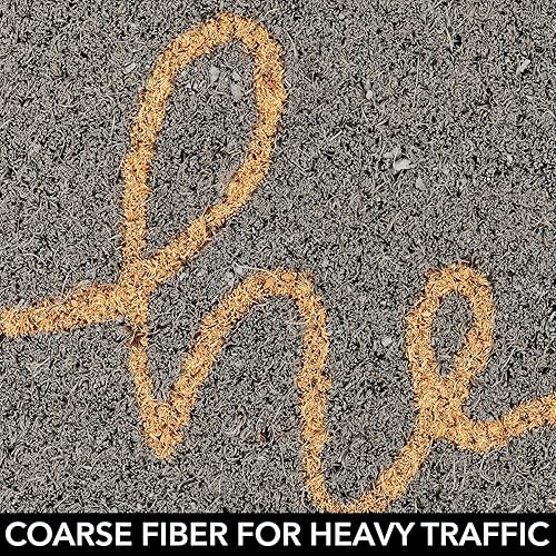 Miniatura 9 de mDesign  Tapete rectangular para entrada, de fibra de coco natural y goma, con la palabra "Welcome"