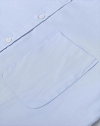 Miniatura 5 de Alimens & Gentle - Camisa Oxford unicolor para hombre, de mangas largas, con botones y bolsillo, de vestir, informal o para el trabajo