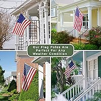 Vista 3 de 56" Wooden Flag Pole for House Pack of 2 Improved Design Tangle Free Adjustable Rotating Rings Heavy Duty Flag Poles for Outside Fit Most Flag Sizes
