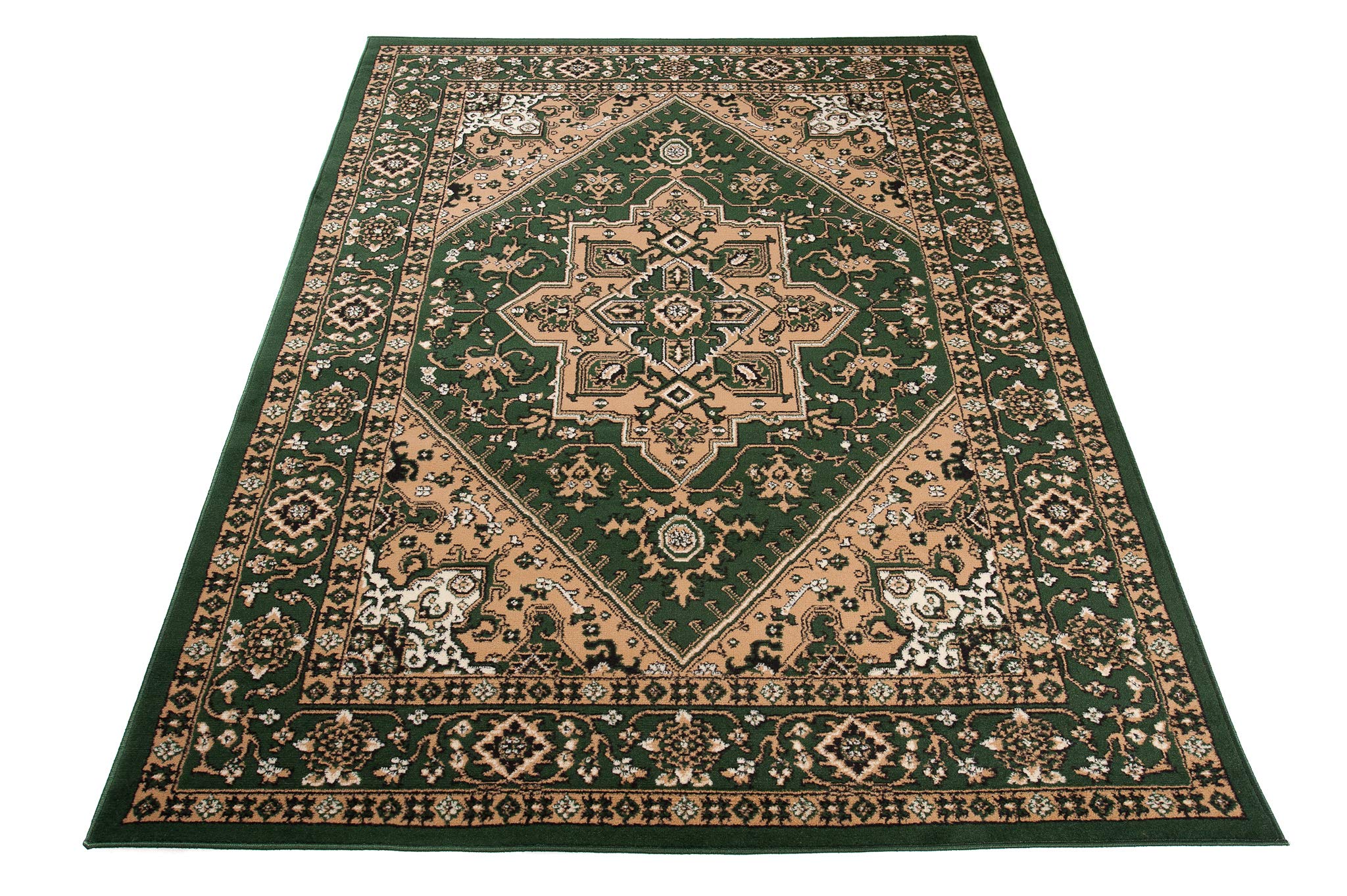Carpeto Rugs Tappeto Orientale Salotto a Pelo Corto Verde 140 x 200 cm Classico Persian Design