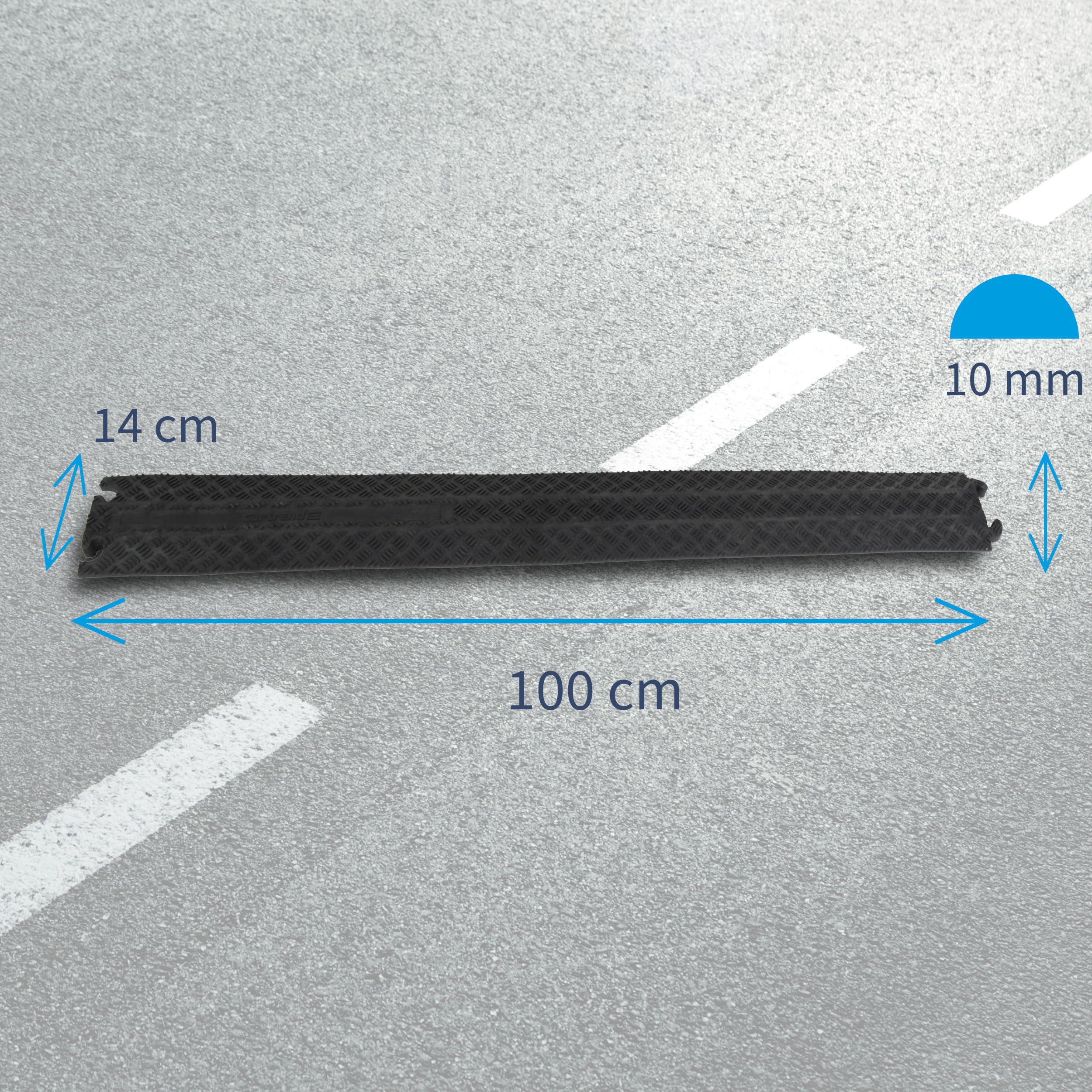 cartrend 10435 Kabelbrücke, 100 cm, Kabelschutz aus Gummi, Kabelkanal durch Stecksystem beliebig erweiterbar, 4er Packung