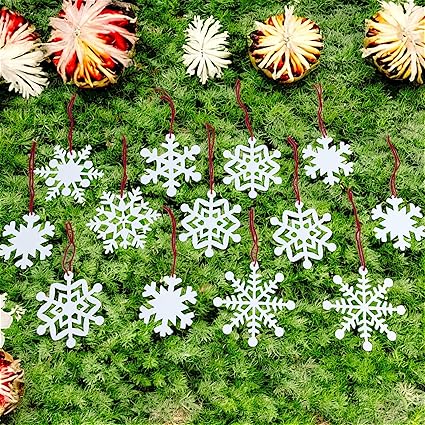 30 Pcs Foam Snowflake Christmas Ornaments - 6 Unique Designs Each 5 for Winter DIY Crafts & Xmas Party Decor Winter Wonderland Foam Snowflake Ornaments.