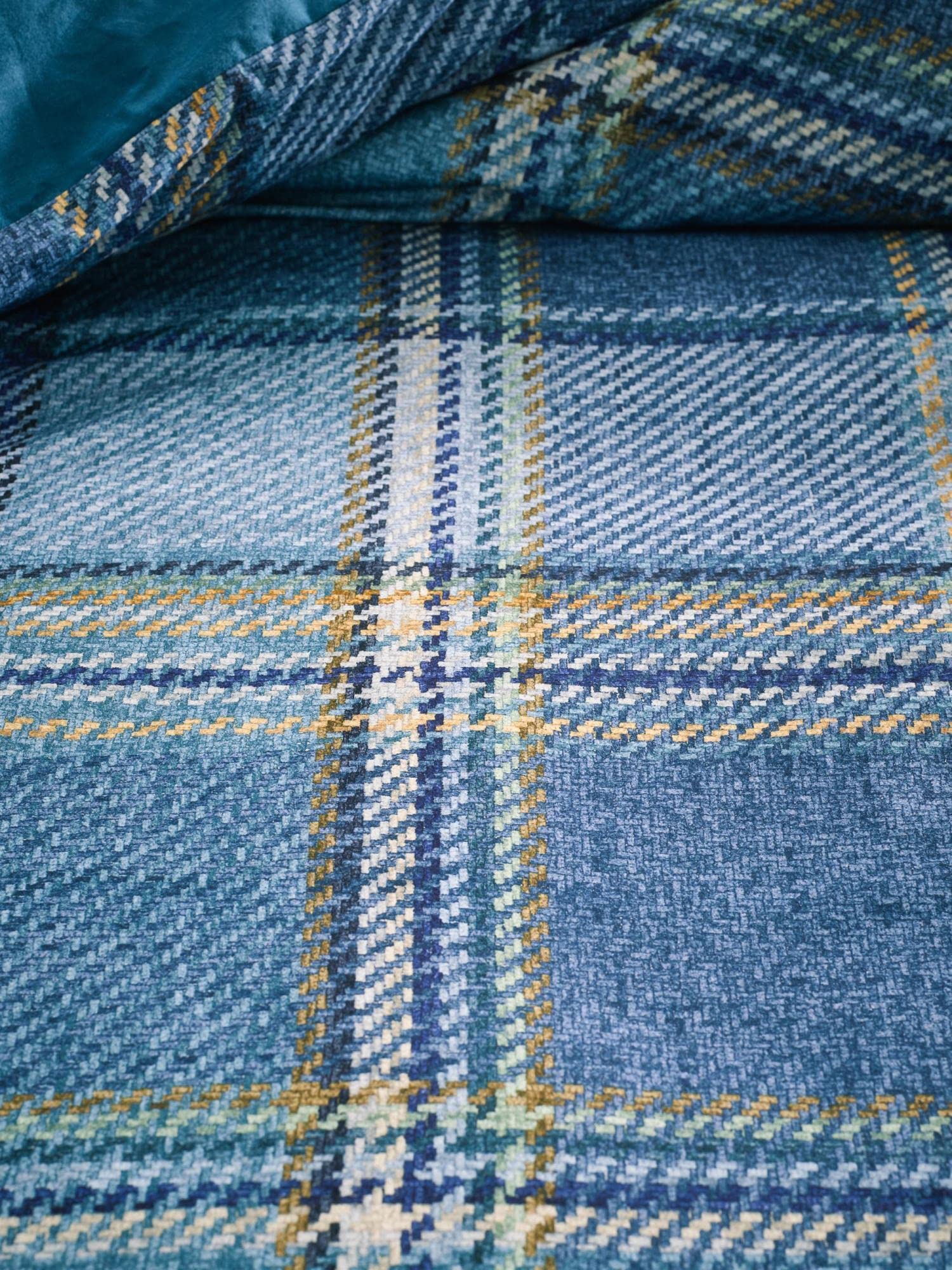 ESSENZA Bettwäsche Beau Blau Karo Muster Kariert Wendeoptik Winter Linien Flanell, Größe:135 cm x 200 cm