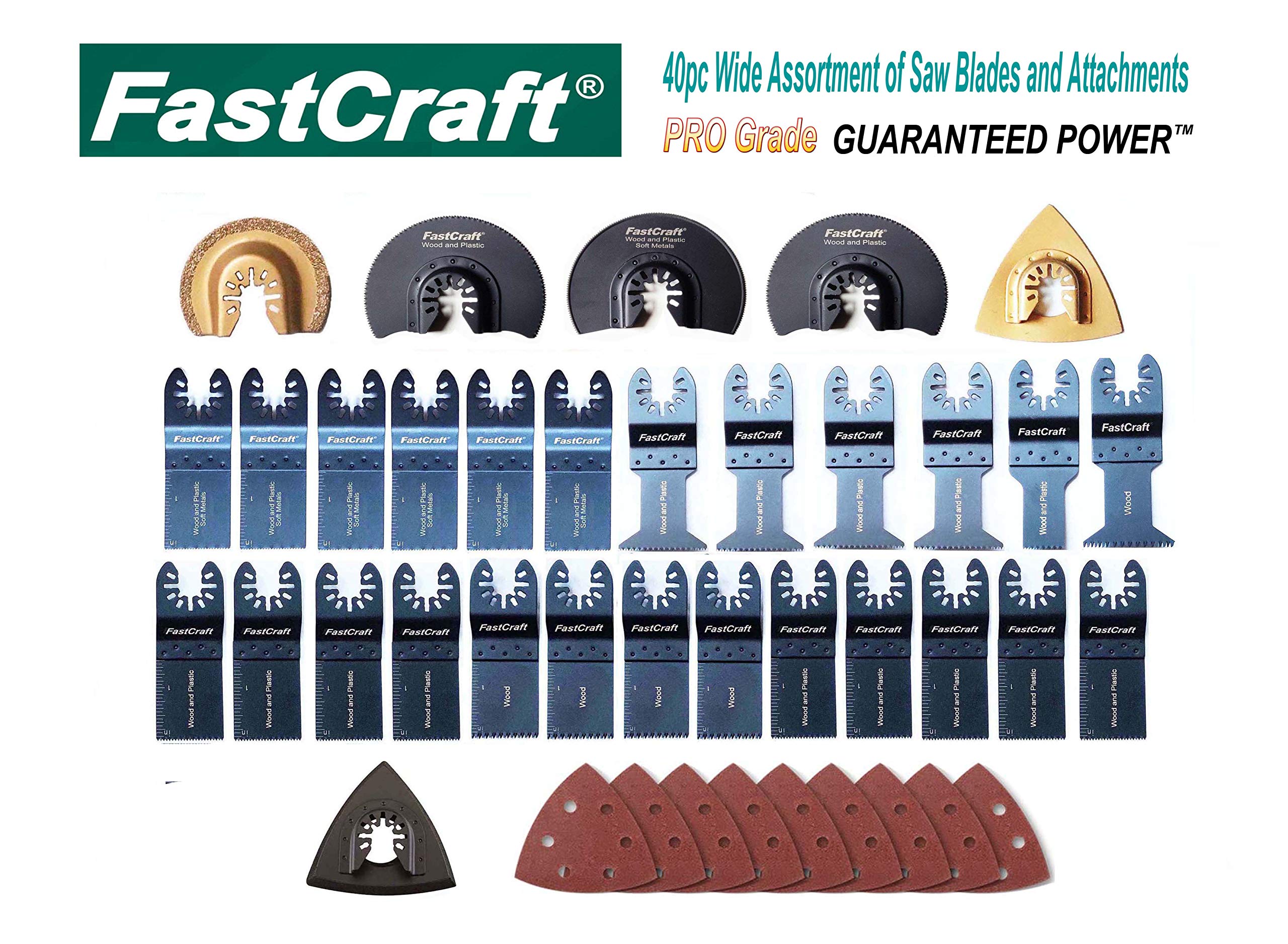 FastCraft 40pc Oscillating Tool, Multi 
