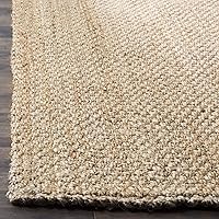 Vista 4 de SAFAVIEH Alfombra de área de 9 x 12 pulgadas, colección de fibra natural, grande, marrón natural, yute hecho a mano, diseño de tejido de canasta