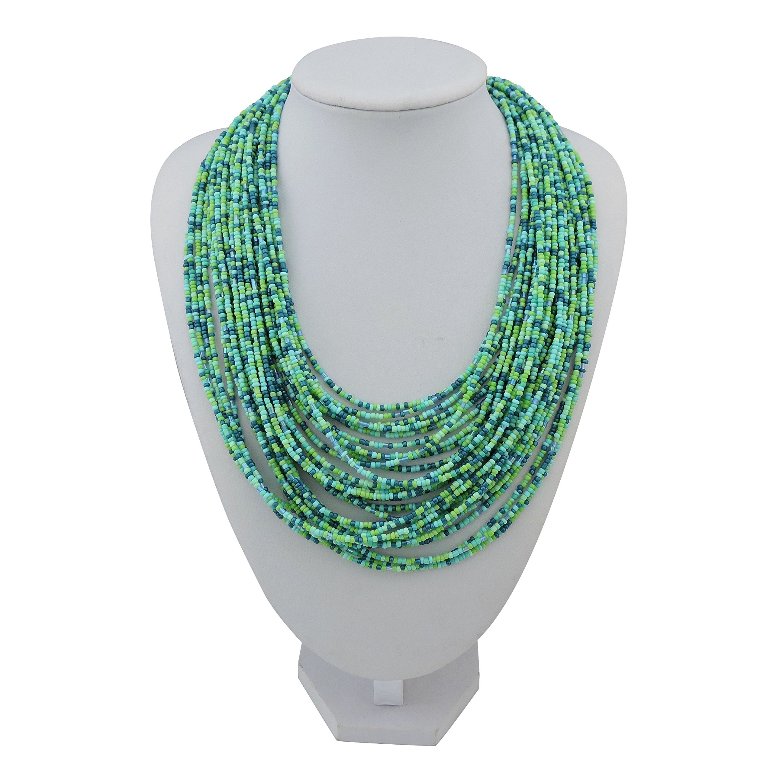 Bocar Multi Layer Chunky Bavaglino dichiarazione perle semi, collare collana per donne regalo (NK-10351)