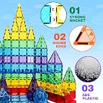 Magnetic Tiles, 135PCS Magnetic Building Blocks with 2 Cars, Large Magnet Building Set,STEM Sensory Educational Toys Gift for Toddlers Kids Boys Girls.