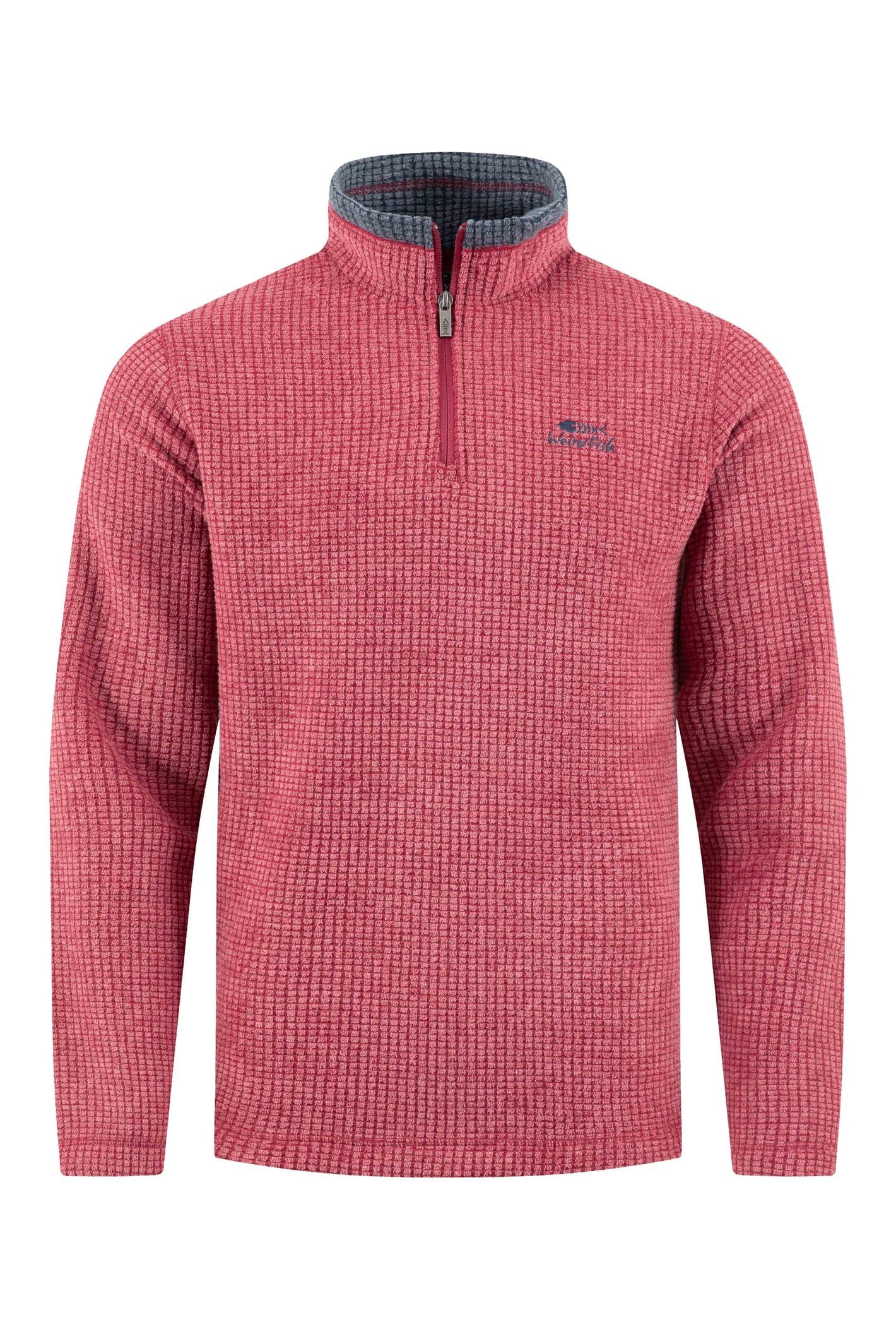 Weird Fish Newark 1/4 Zip Grid Fleece Rhubarb Size S. (Jumper/Sweater/Fleece)
