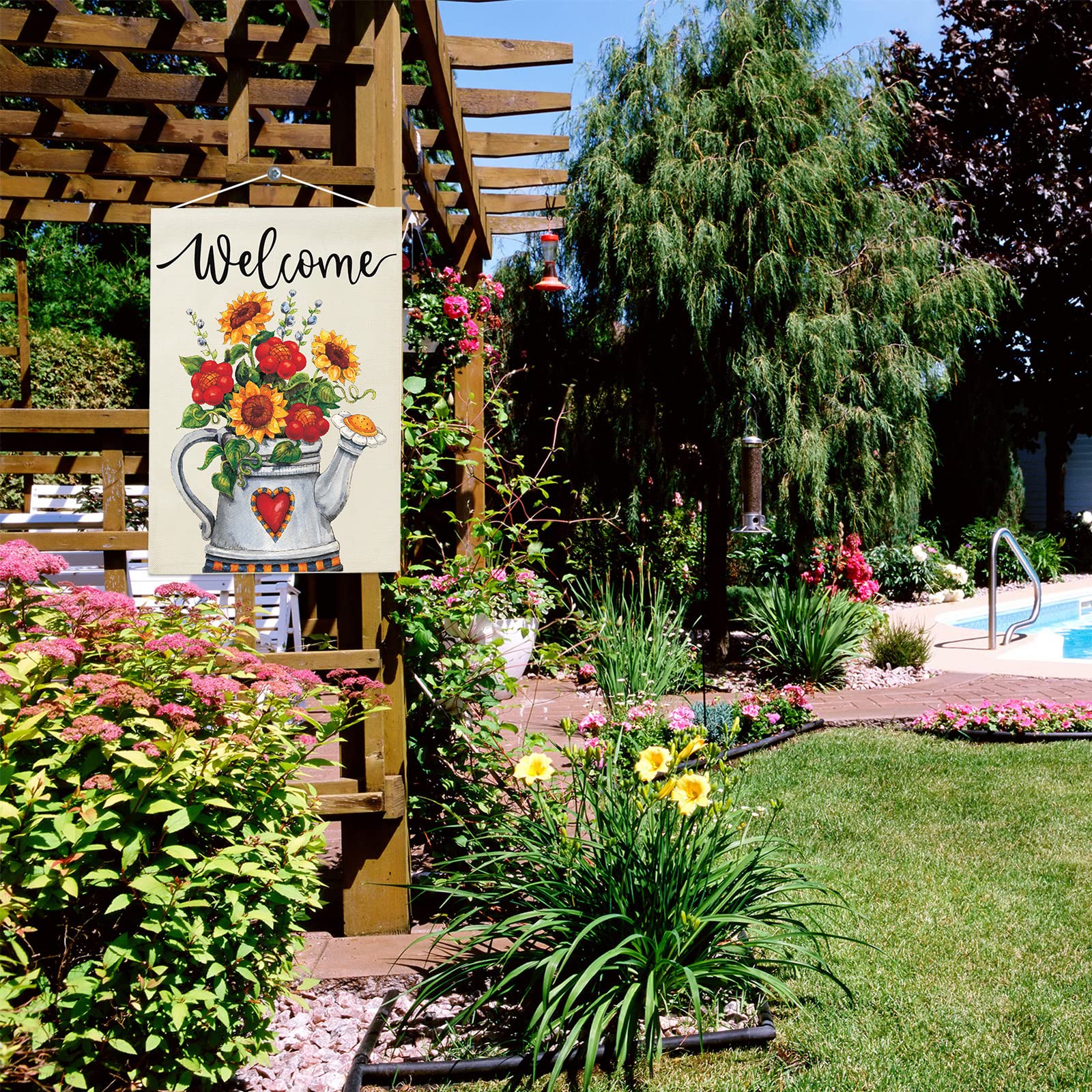 Frühlings-Flagge Von Fapulee – „Welcome Spring“ Für Garten & Haus, Wetterfest & Doppelseitig