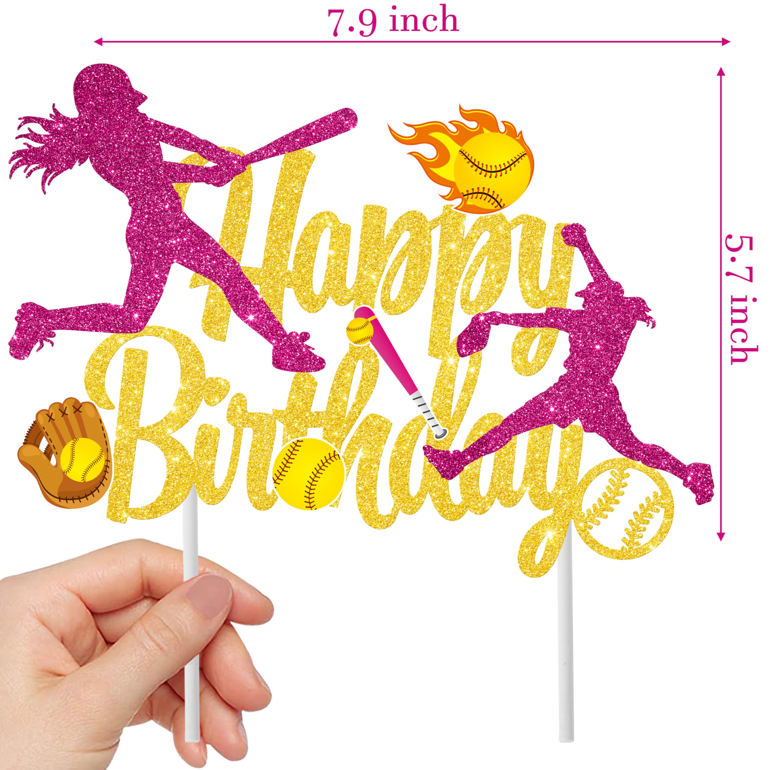 Lot De 28 Toppers SOFTBALL Jaunes | Décoration De Trophées, Balles 5 1/2 Pouces