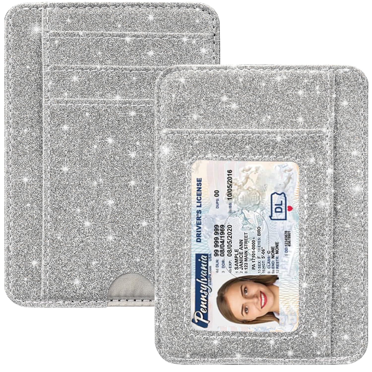 HOTCOOL Card Holder Wallet Front Pocket Minimalist Travel Cute Funny Thin Leather With RFID Blocking Small Credit Card Holder Wallet for Men & Women