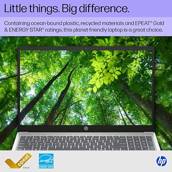 HP 15.6 inch Laptop, HD Touchscreen Display, AMD Ryzen 3 7320U, 8 GB RAM, 128 GB SSD, AMD Radeon Graphics, Windows 11 Home in S Mode, Natural Silver, 15- fc0099nr