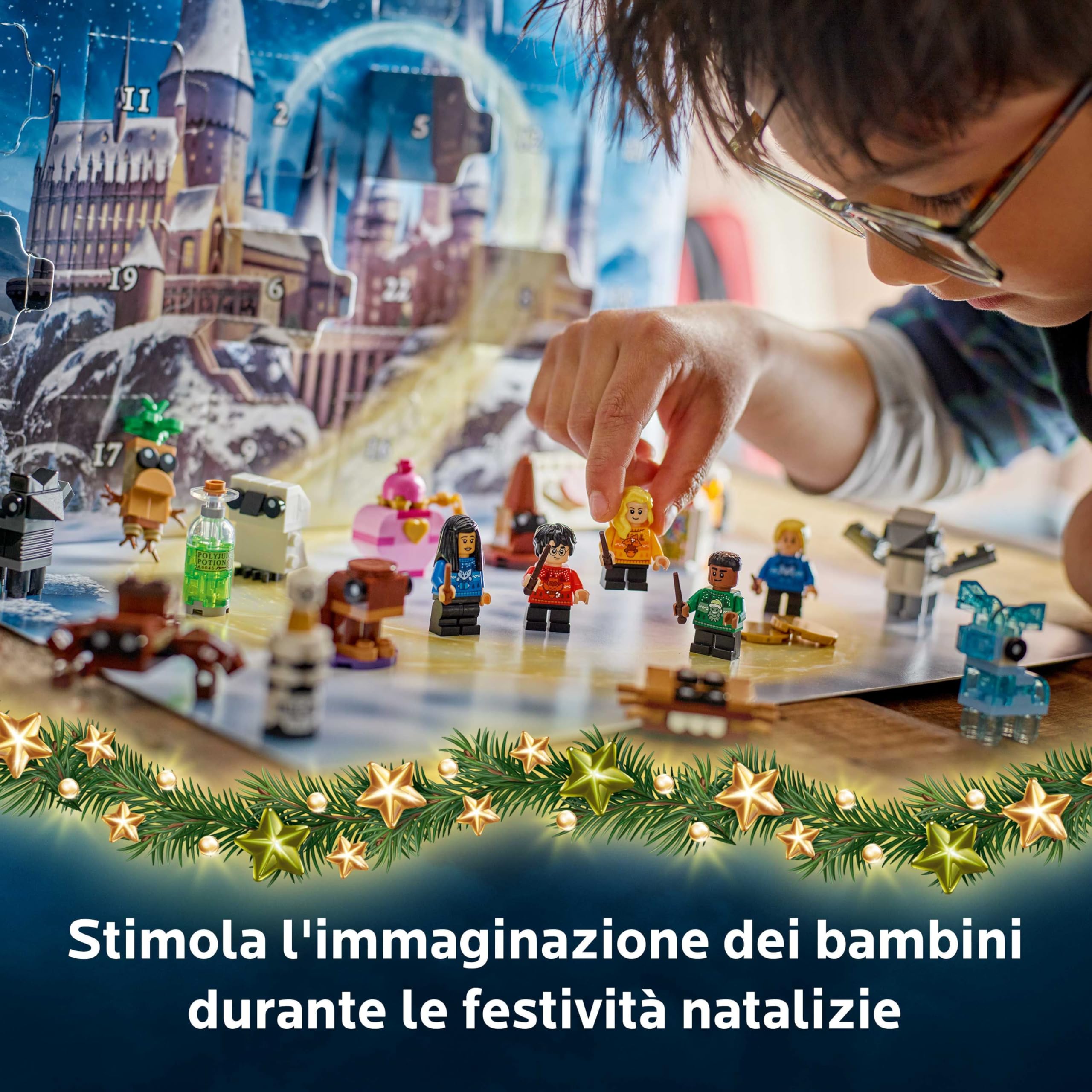 LEGO Harry Potter Calendario dell'Avvento 2025 per Bambini e Bambine da 7 Anni - Gioco per il Conto alla Rovescia di Natale con 24 Sorprese tra cui 8 Minifigure e Mini Modelli - Idea Regalo - 76456