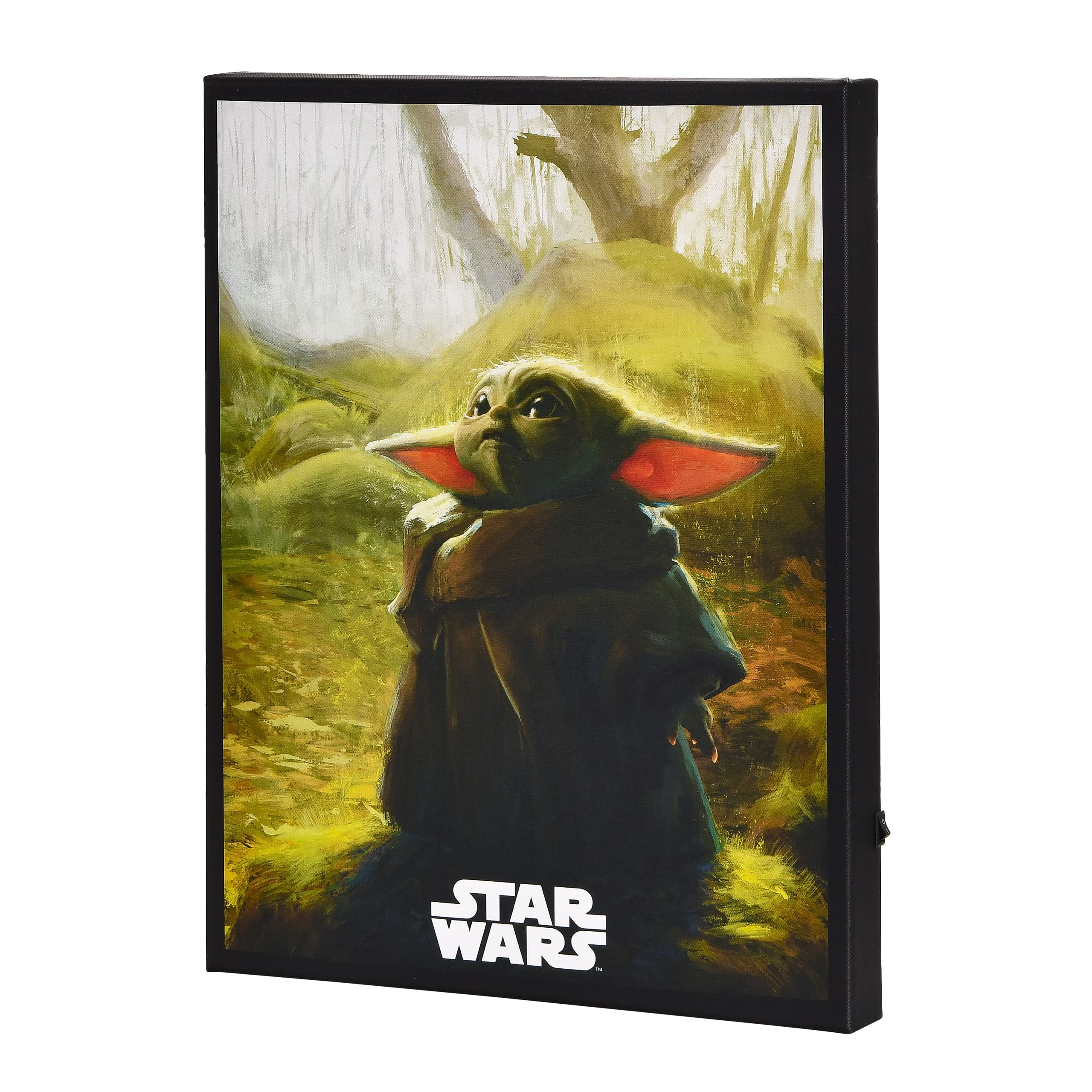 Elbenwald Star Wars Wandbild Grogu The Mandalorian 30 x 40 x 3,8 cm Mehrfarbig