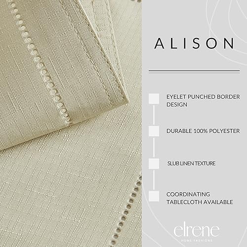 Miniatura 10 de Elrene Home Fashions Alison Mantel de tela con borde de vainica, 52 x 52 pulgadas, cuadrado, amarillo dorado