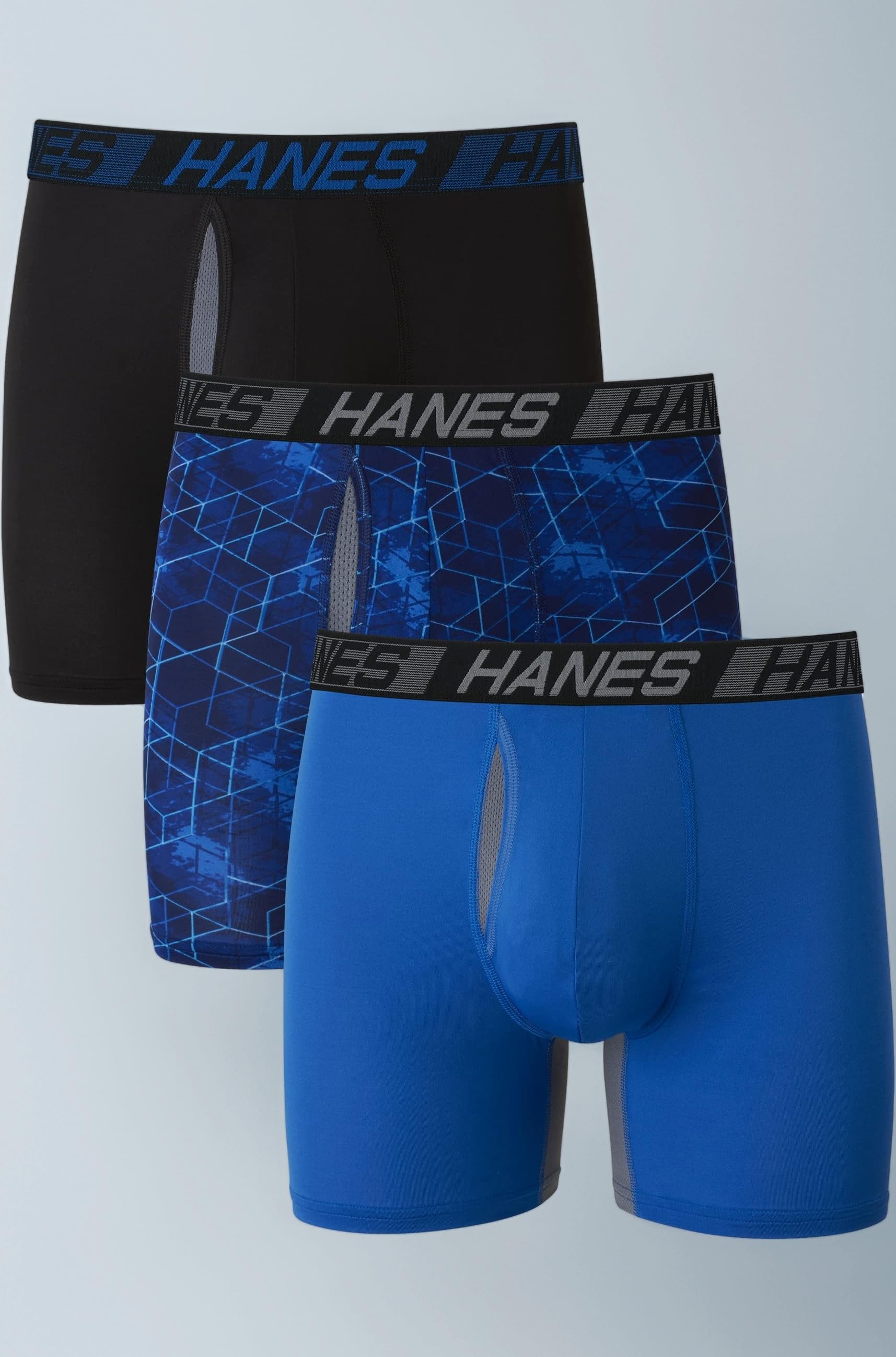 X-Temp Total Support Pouch Men's Underwear Boxer Briefs, Anti-Chafing, Moisture Wicking Underwear, 3-Pack, Size