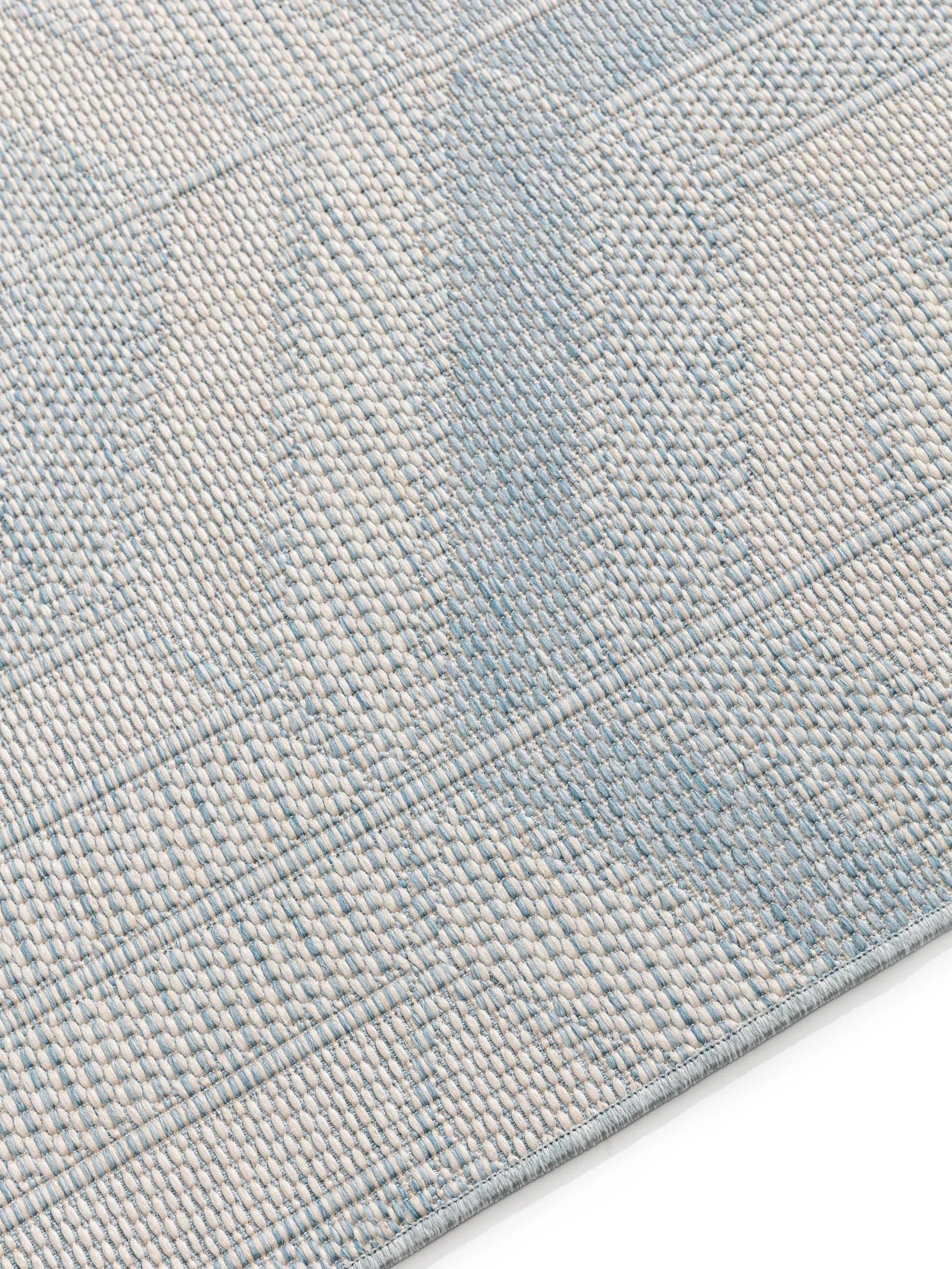 benuta Nest Tapis Bronco - Bleu 200 x 290 cm - Fibre synthétique - Convient pour l'extérieur - Rectangulaire & au style : géométrique, minimaliste - Facile d'entretien pour salon, chambre à coucher