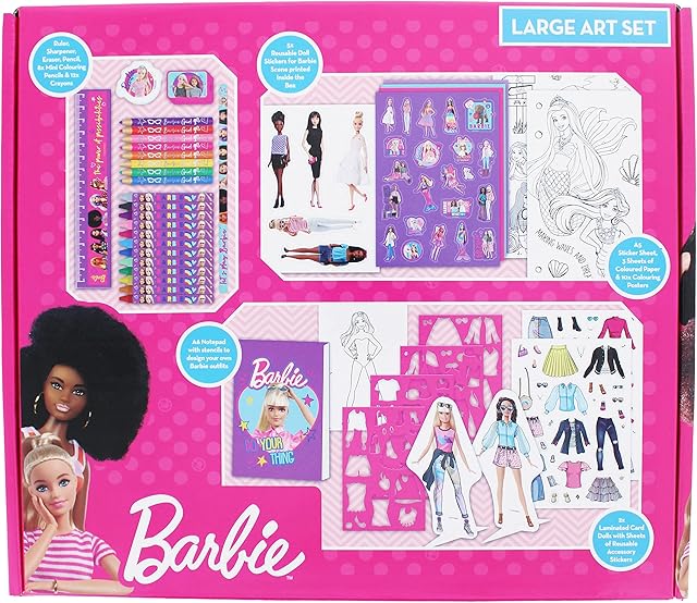Barbie Large Art Set | Mega Art Set | Large Stationary Set | Barbie Stationery Set | Colouring Posters | School Supplies