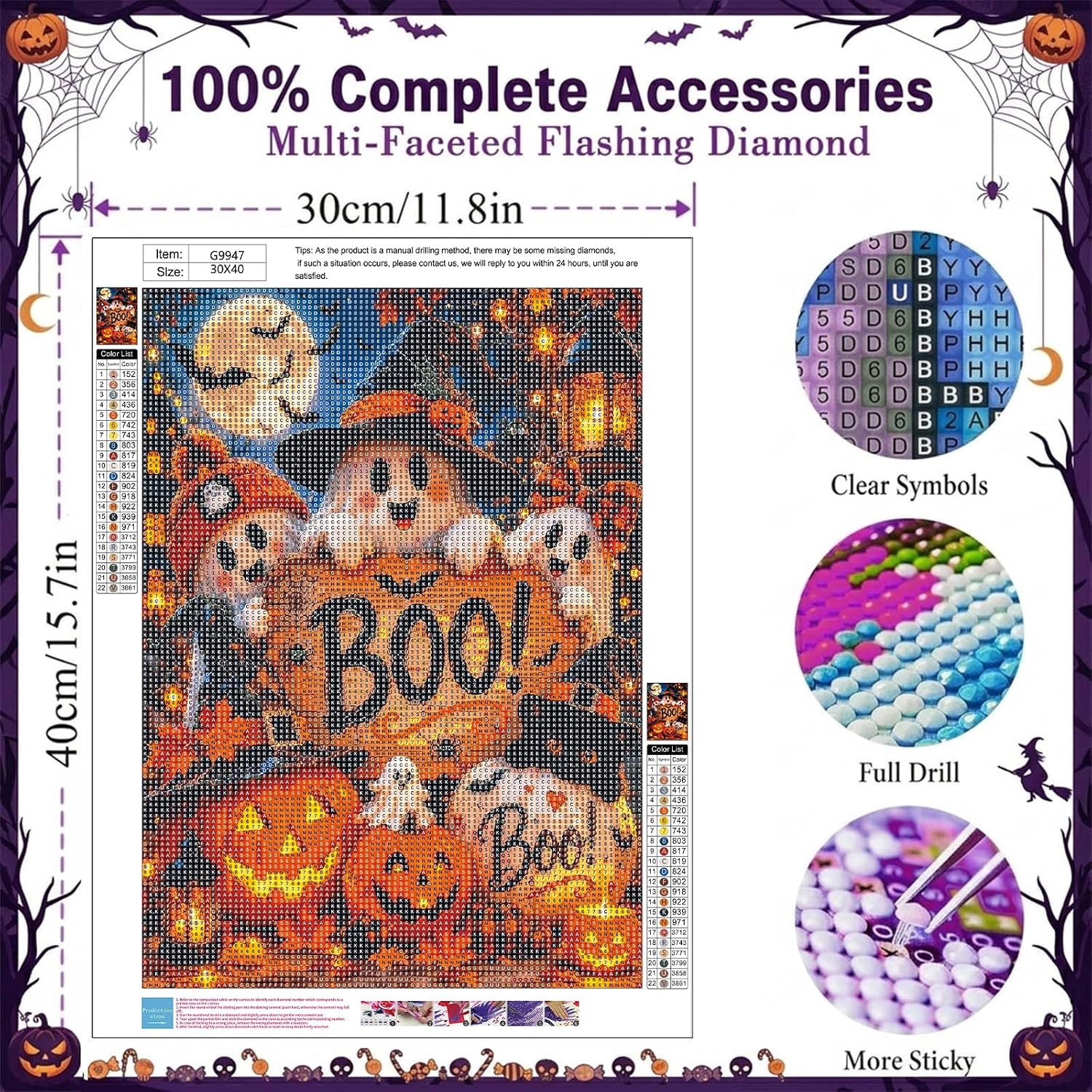 SUJINMEI Ghost Diamond Art Kits for Adults Without Frame 12x16 inch