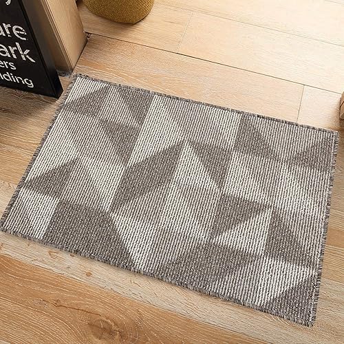 Miniatura 2 de CHICHIC - Tapete absorbente para puerta delantera y trasera, parte inferior de goma antideslizante para puerta interior, tapete de entrada para lodo