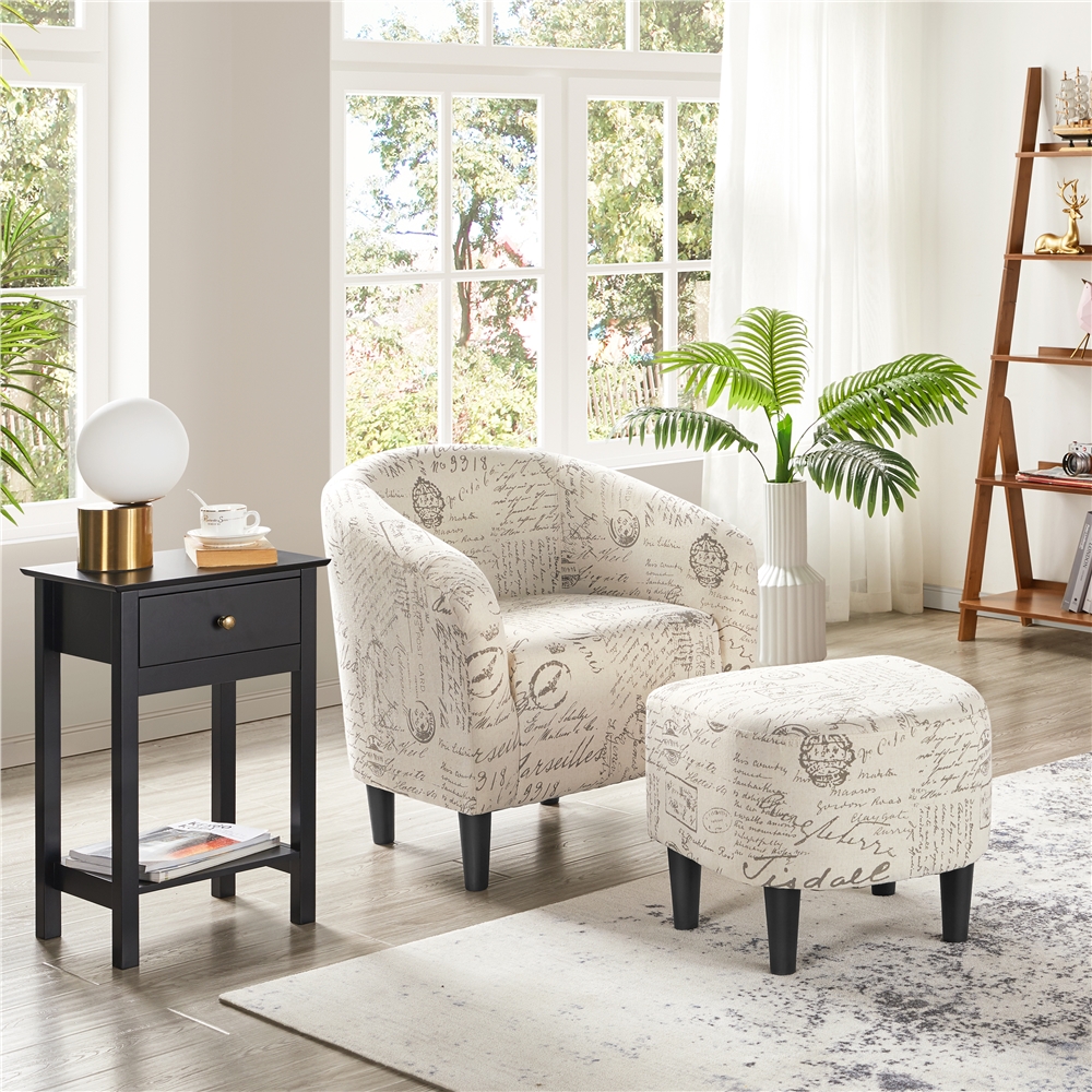 Sillón contemporáneo con estampado beige miniatura 7