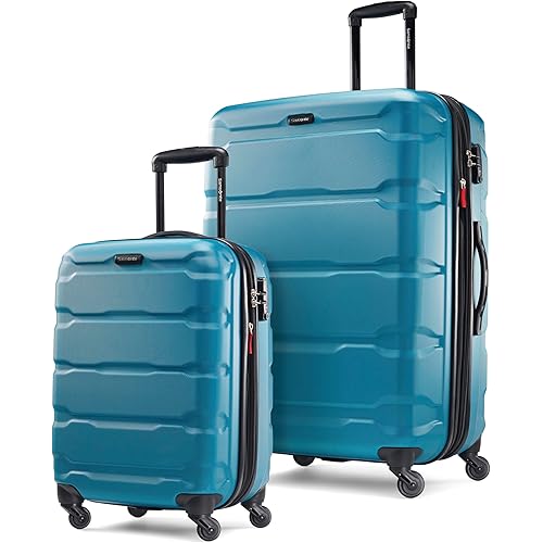 Samsonite Omni PC Hardside Expandable Luggage with Spinner Wheels, Caribbean Blue, 2-Piece Set (20/28)