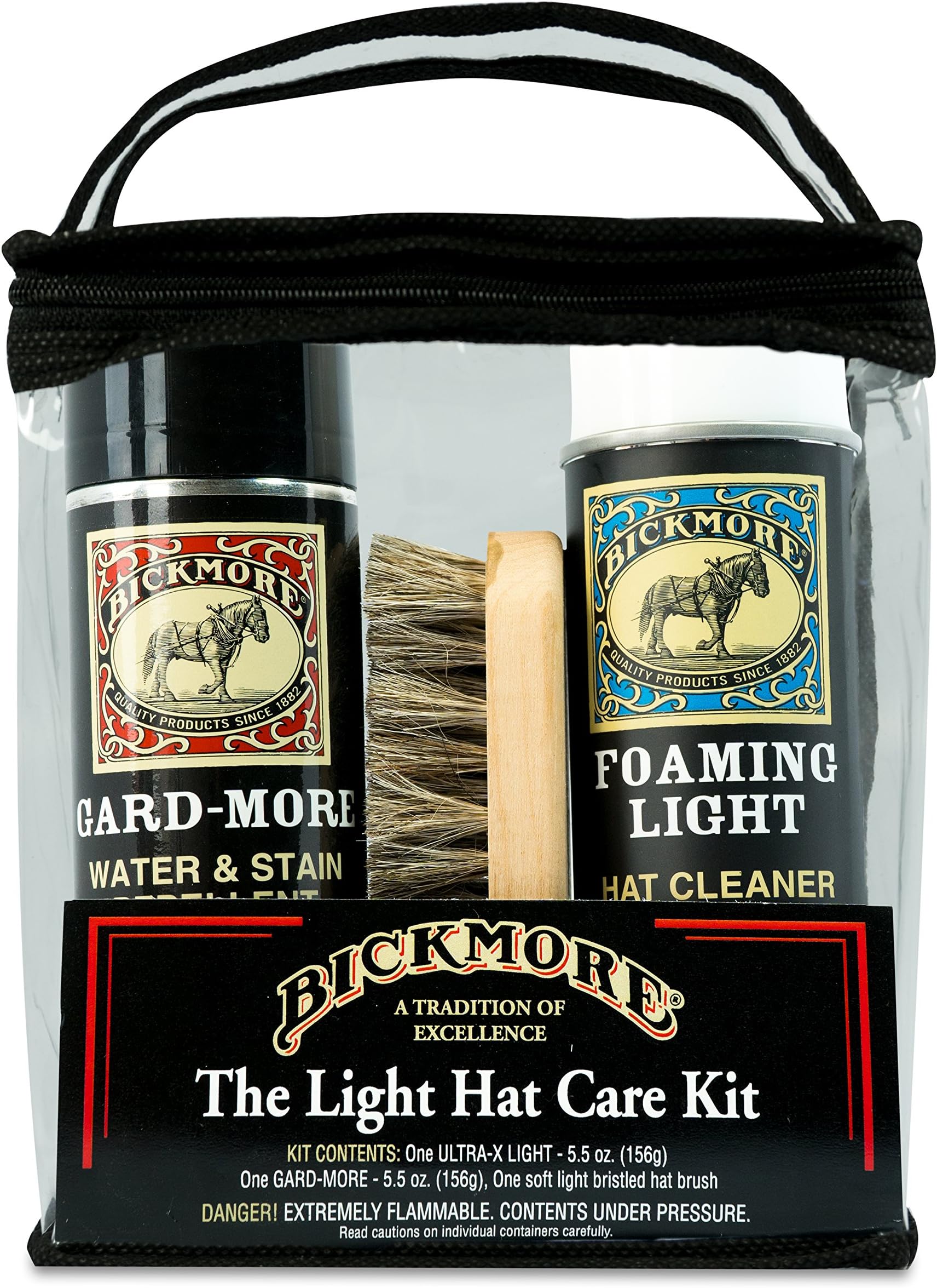 Bickmore Foaming Light Hat Cleaner Kit - Remove Dirt, Dust, Fingerprints & Sweat Stains - Great for Fur - Felt Cowboy Hats, Baseball Hats, Fedoras, Sun Hats & More