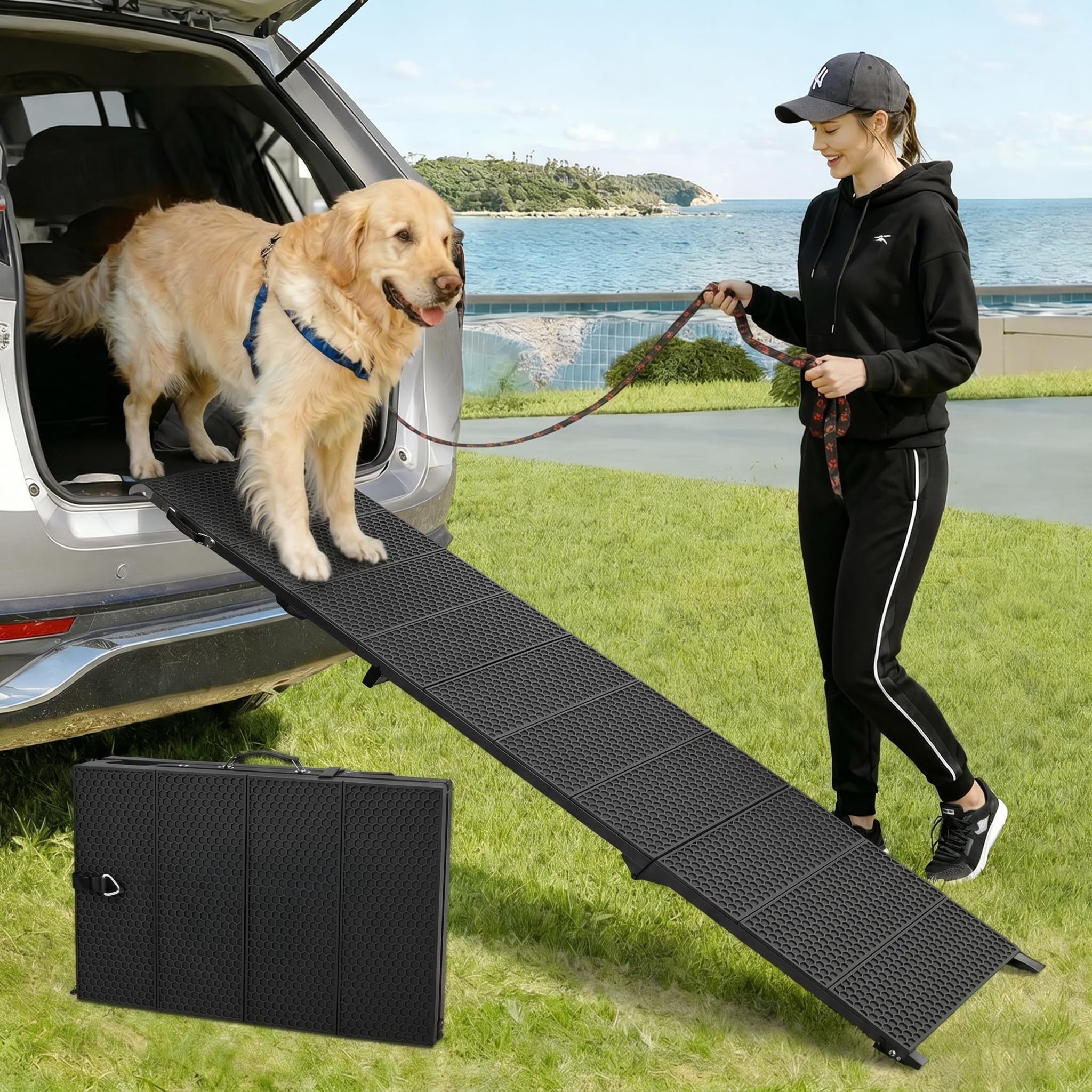 Photo 1 of Lesguyor Dog Ramp for Car - 71" Folding Aluminum Pet Ramp