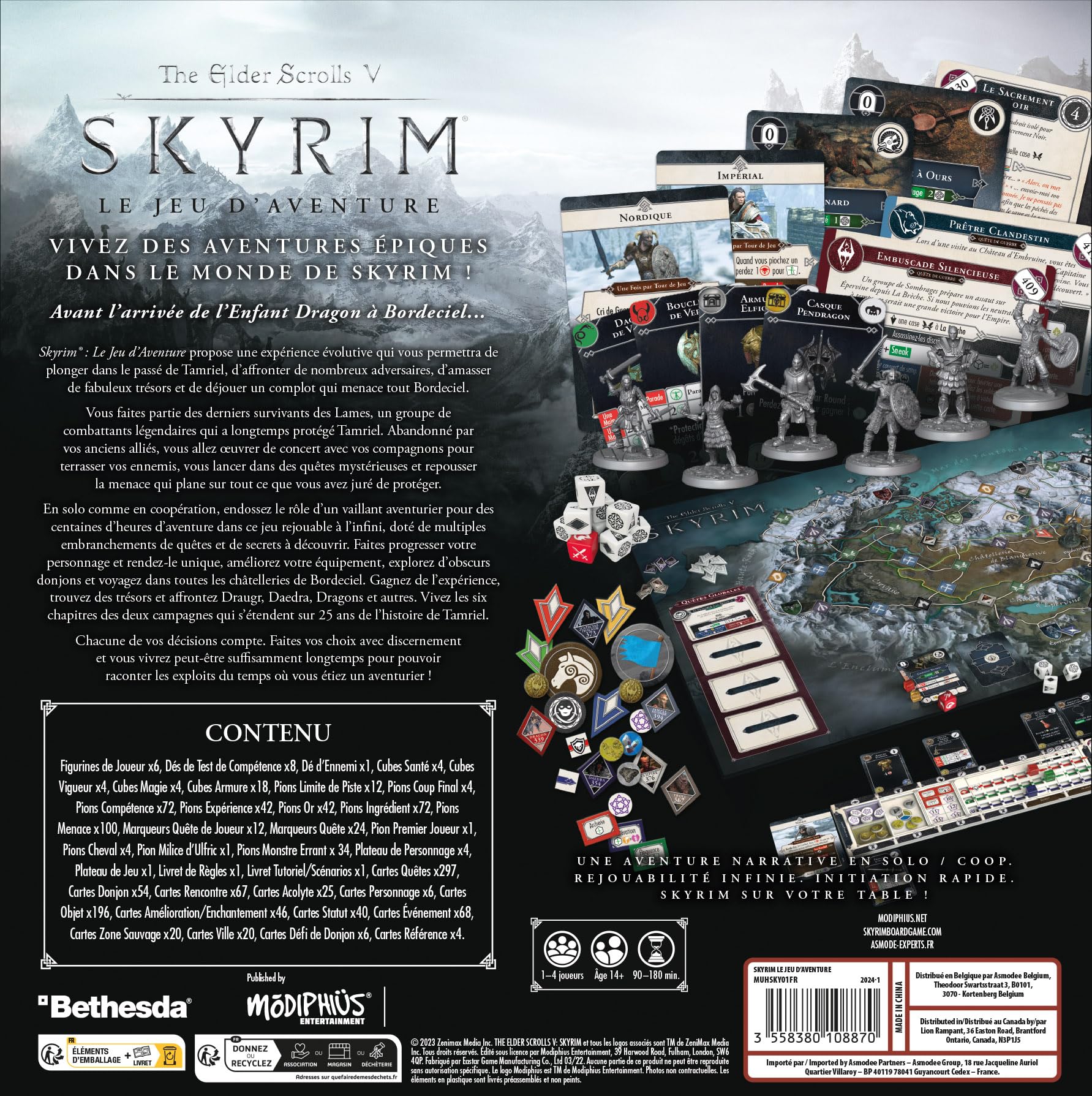 Asmodee - Modiphius Entertainment - The Elder Scroll V: Skyrim - Gra przygodowa - Gry planszowe - Gra planszowa - Gra kooperacyjna od 14 lat - 1-4 graczy - 60 min