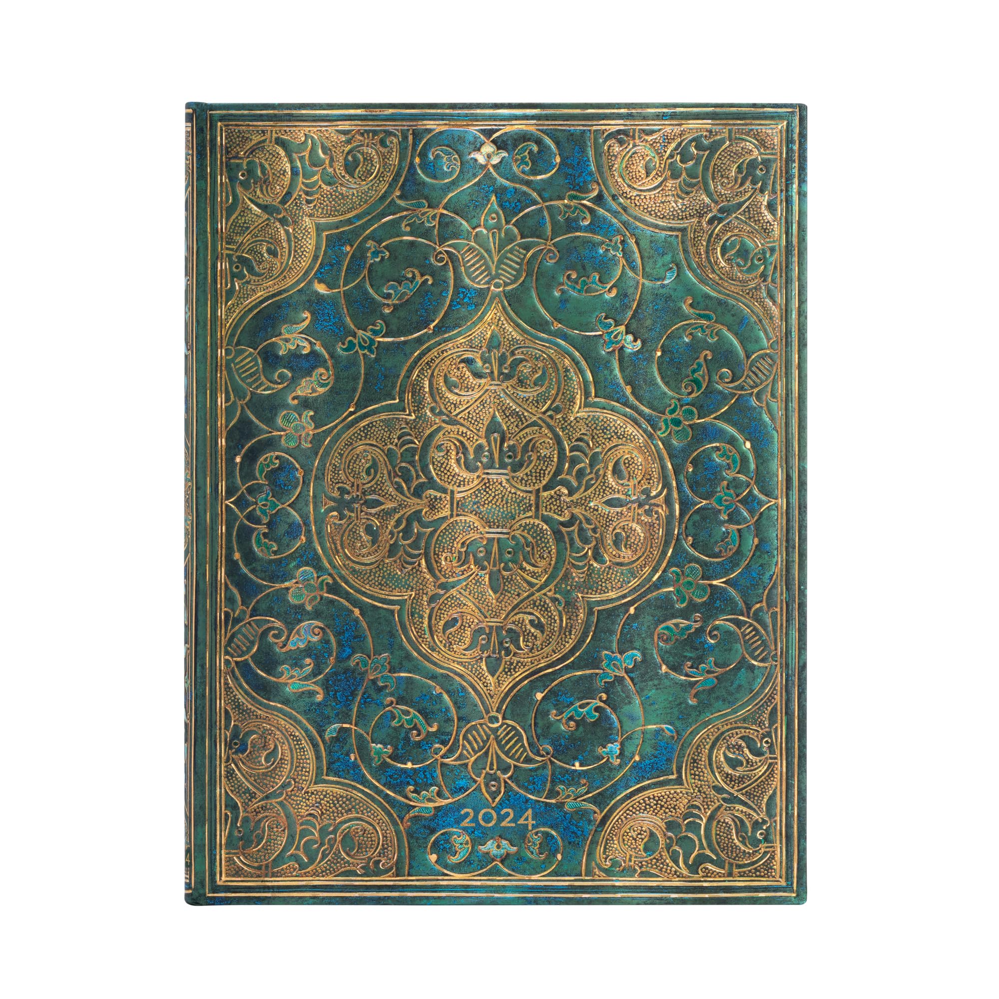 Paperblanks 12-Month Calendar 2024 Chronicles in Turquoise | Vertical | Ultra (180 × 230 mm)
