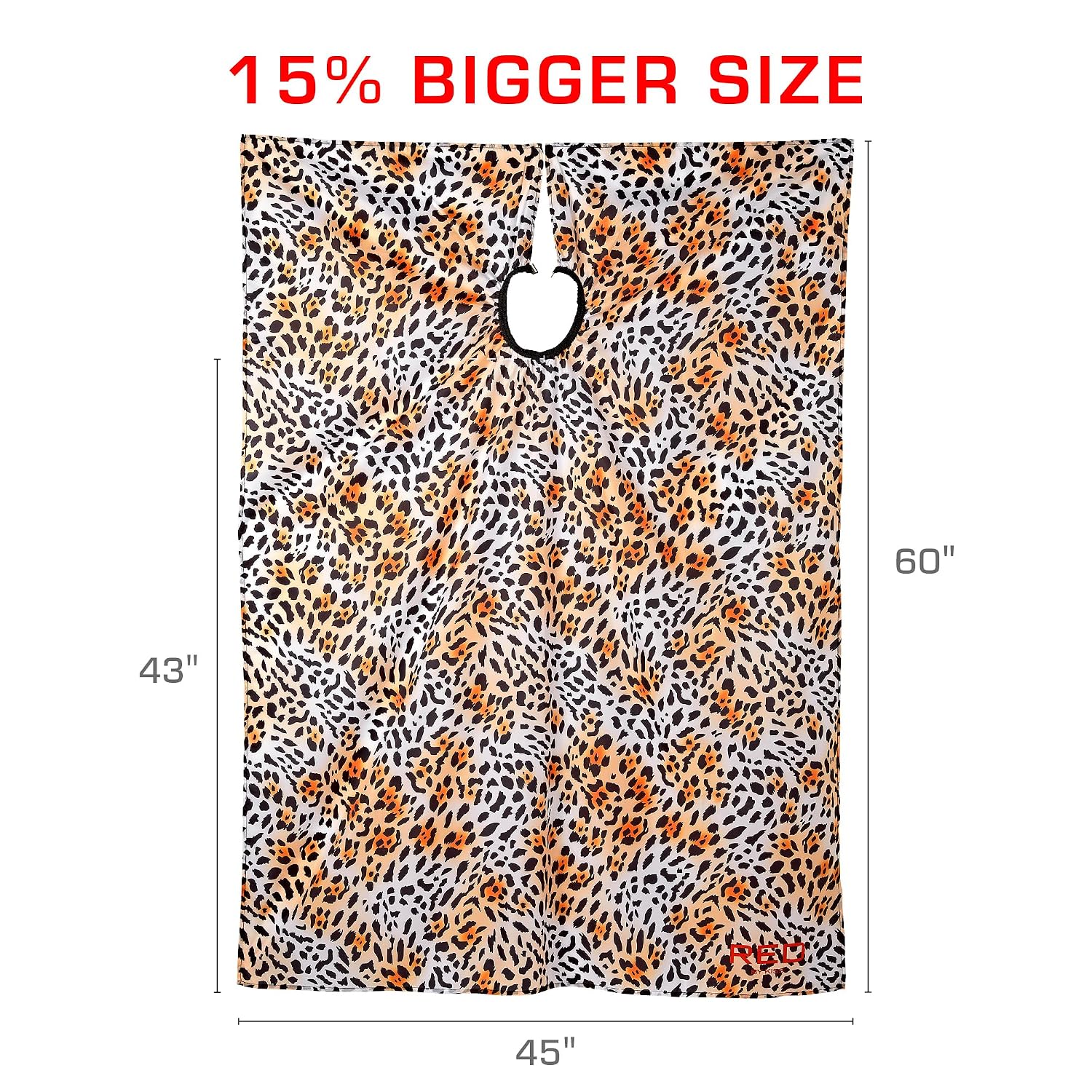 Red by Kiss Professional Hair Cutting Cape, Big Size All Purpose Salon Cape, Barber Hairdressing Cape, Adjustable Closure, Hair Cutting Accessories (Leopard)