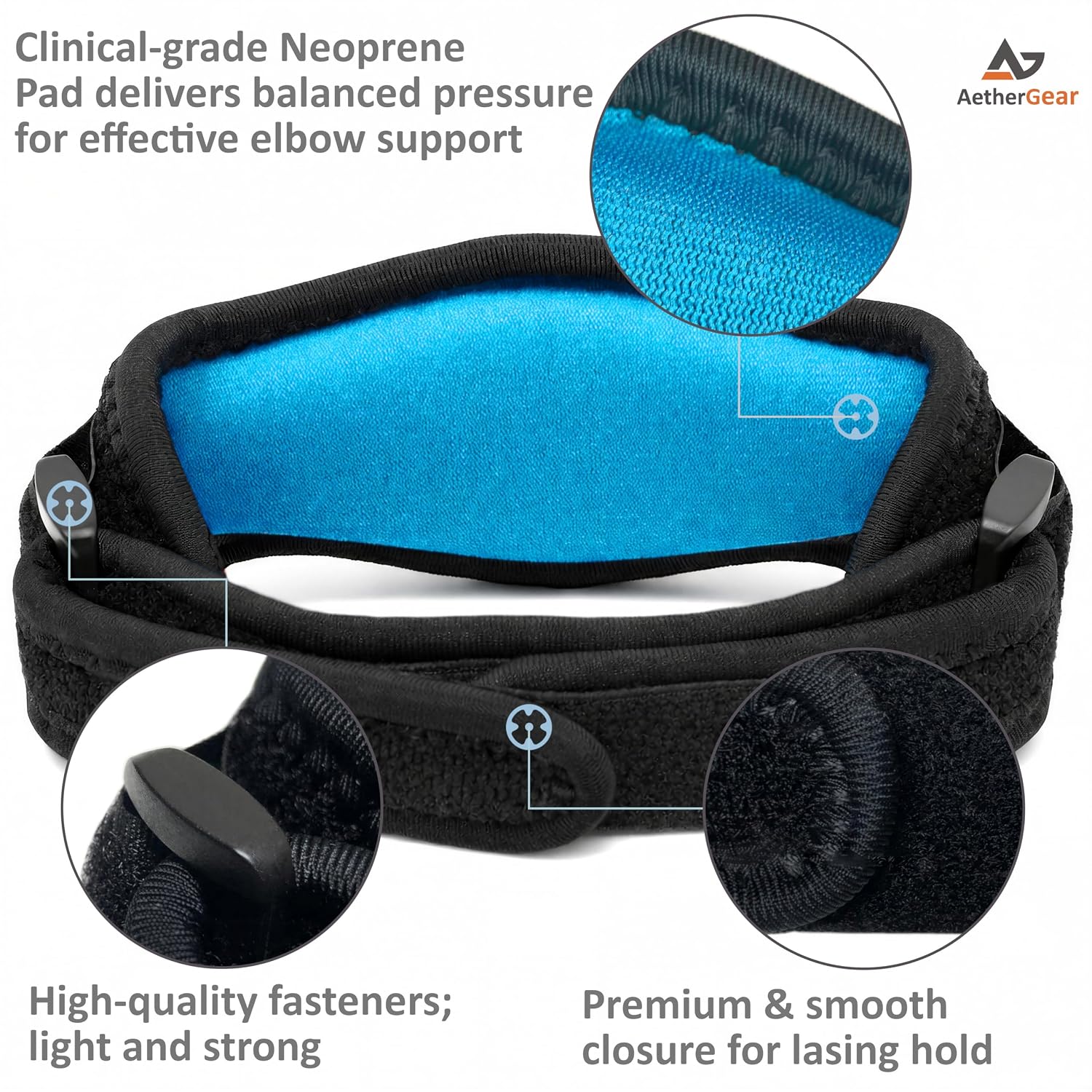Tennis Elbow Brace with Bonus Replacement Strap (1 pack) - Forearm Brace Support Band with Compression Pad and Elbow Strap for Tendonitis, Tennis & Golfer Elbow & Bursitis - Women and Men