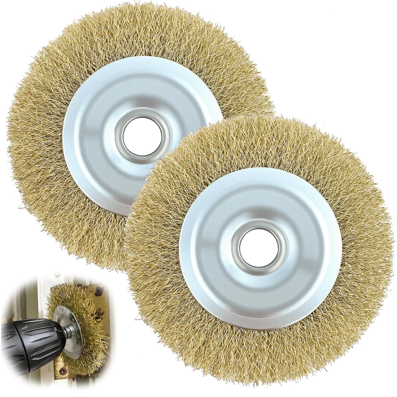 RAC814 Replacement Wire Brush for Ryobi Patio Cleaner, Block Paving Wire Brush Wheel for RY18PCA-0 & OPC1800, Joint Cleaning Metal Brush 115mm