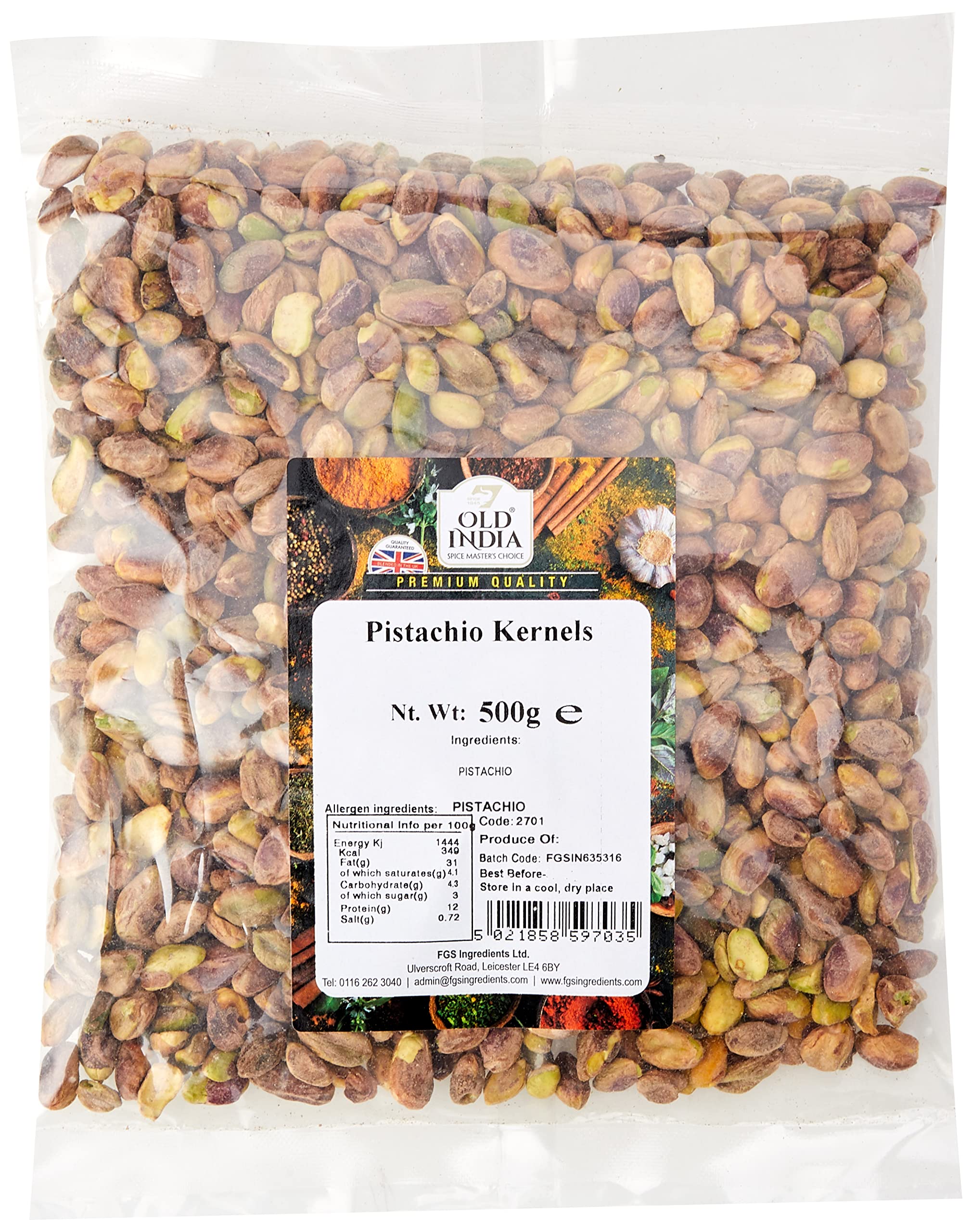 Old India Pistachio Kernels 500g