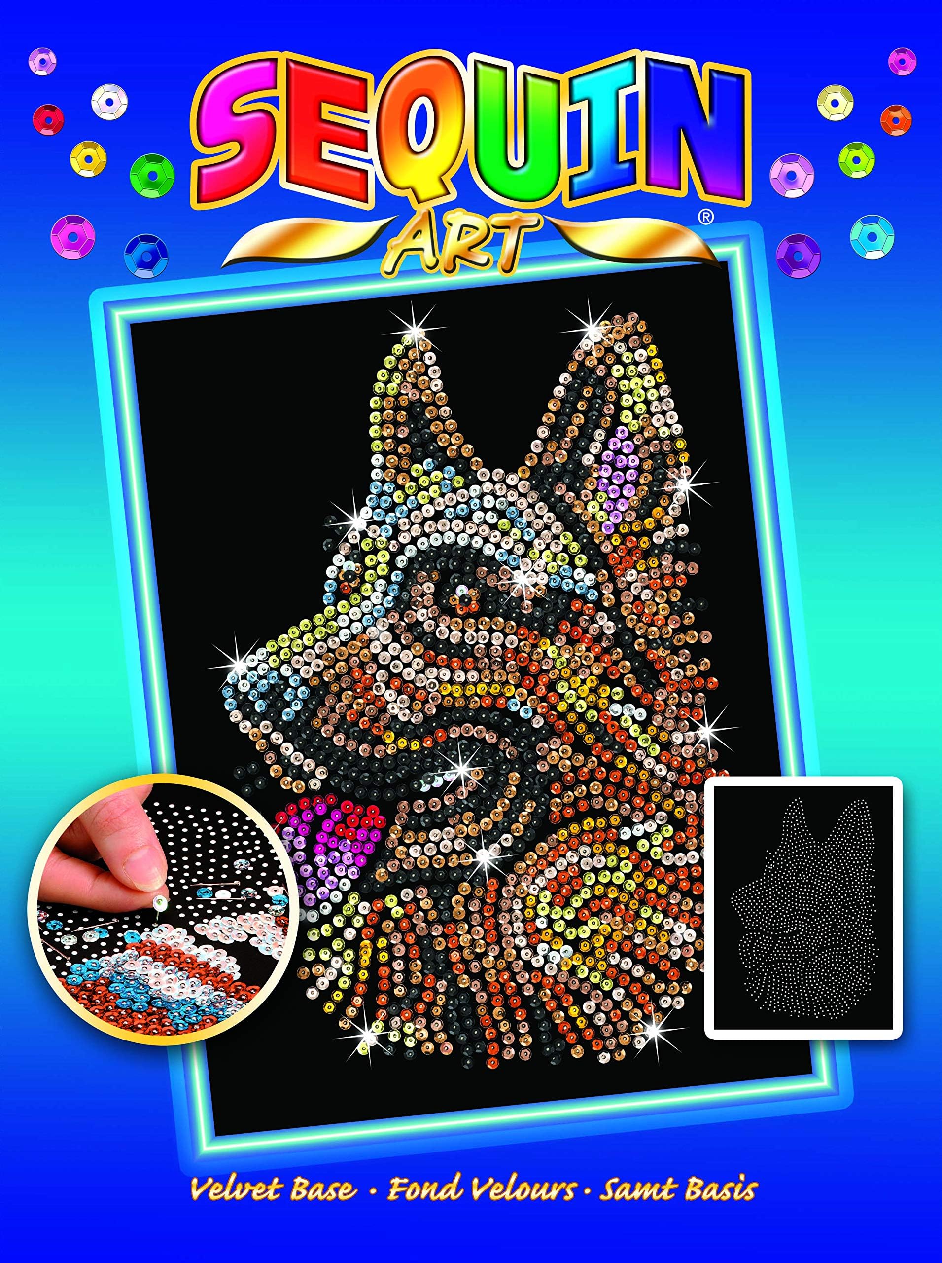 Sequin Art1807 German Shepherd design from the Blue Range 28 x 37.2 cm