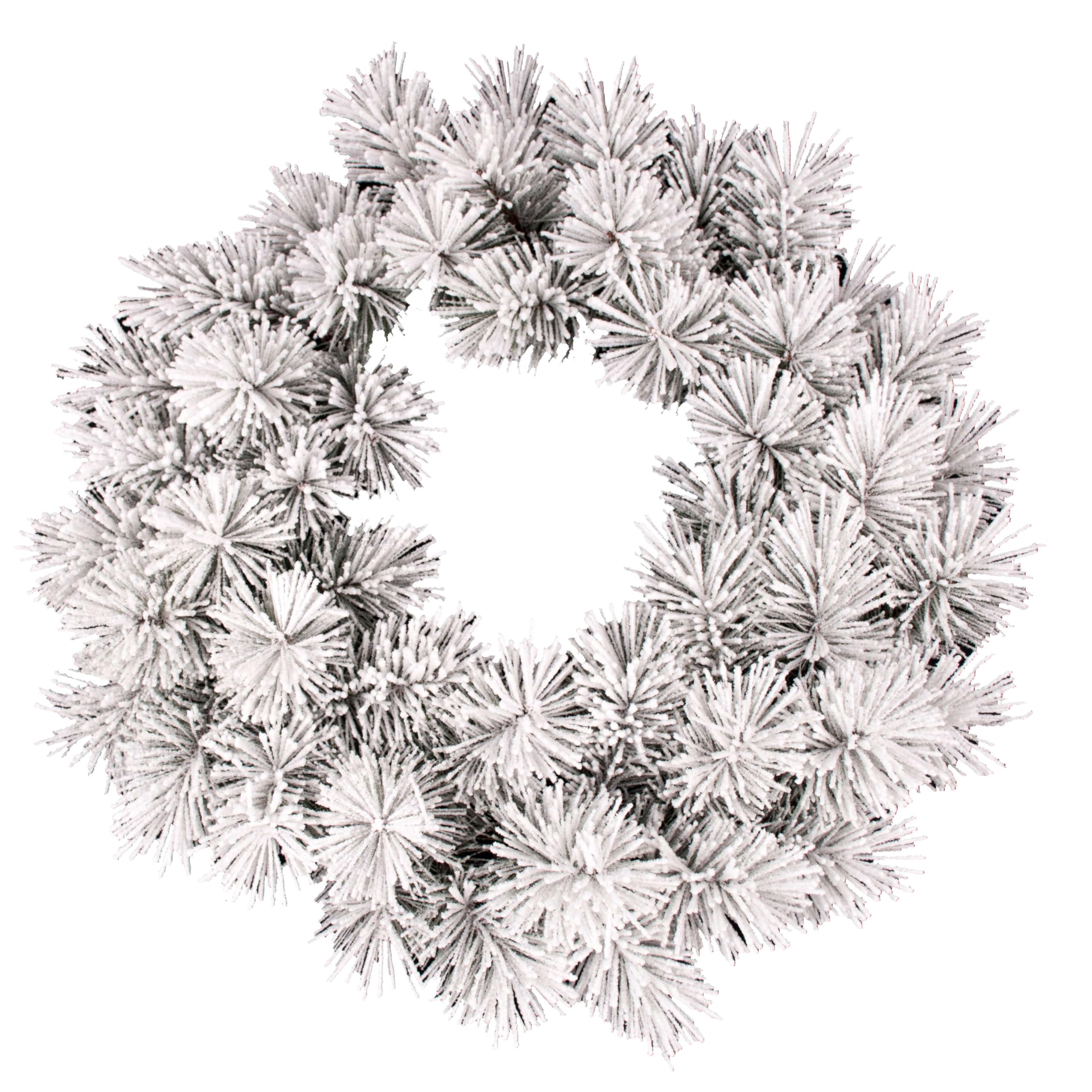 artplants.de Kunst Kiefernkranz Austin, beschneit, weiß, Ø60cm - Tannenkranz künstlich