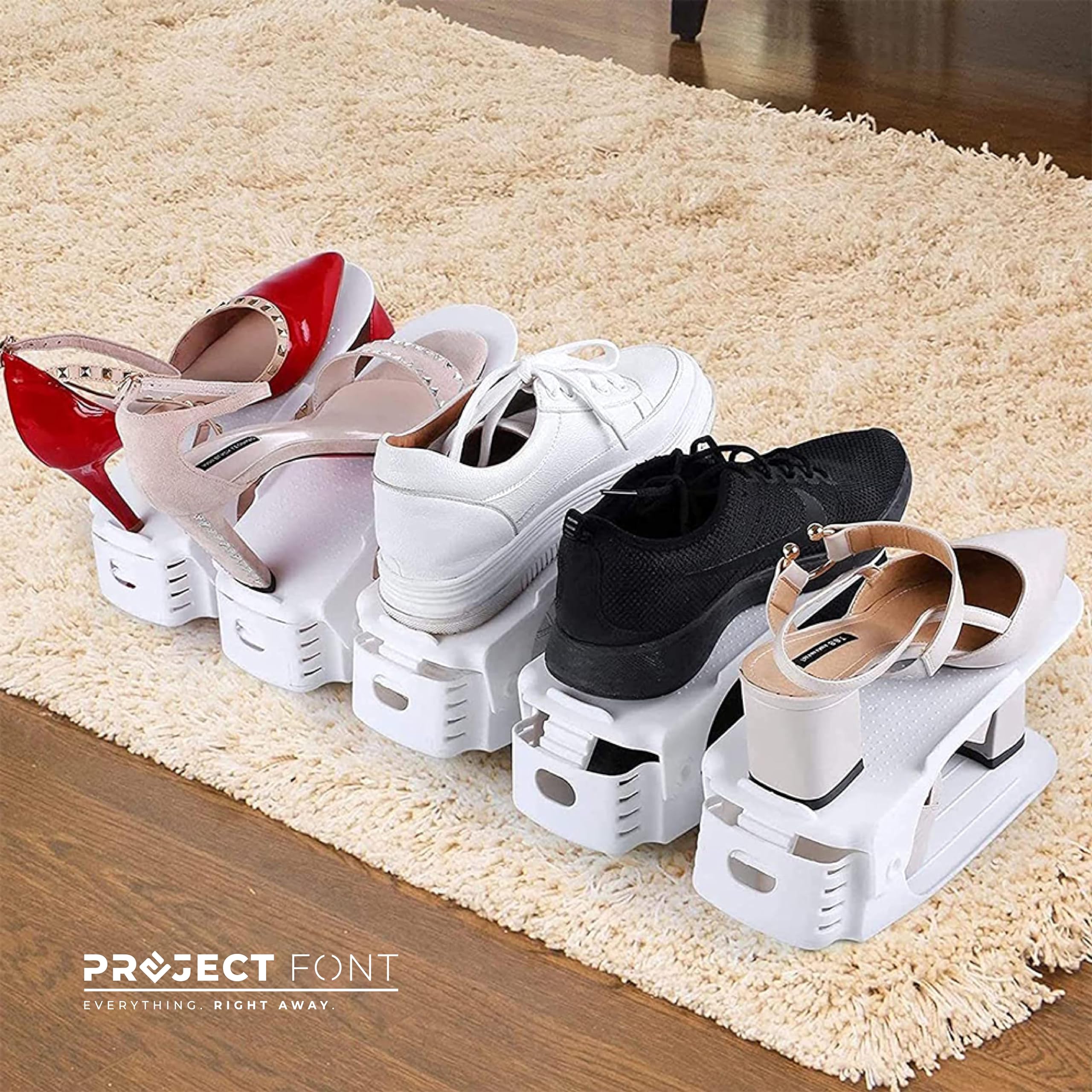 4-stufiger Schuh-Organizer Aus Vlies - Platzsparend Für Schrank & Wohnung