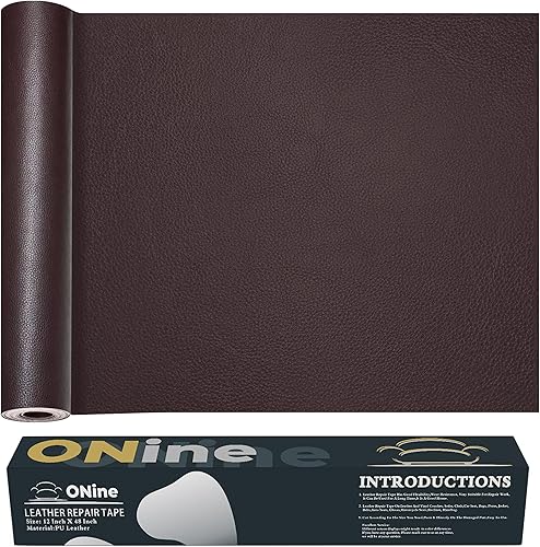 Miniatura 84 de ONine - Cinta de reparación de piel, parche para reparación de piel autoadhesivo de 12 x 48 pulgadas, impermeable, resistente al desgaste, para Negro