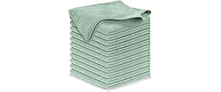 USANOOKS Microfiber Cleaning Cloth - Sea Green - 12Pcs (12.5x12.5 inch) High Performance - 1200 Washes, Ultra Absorbent Car Towel Traps Grime & Liquid for Streak-Free Mirror Shine - car Washing Cloth