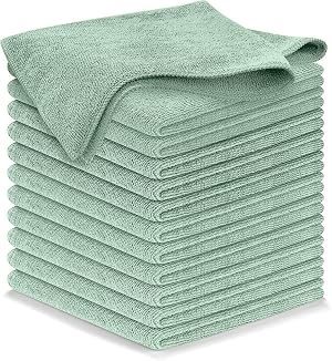 USANOOKS Microfiber Cleaning Cloth - Sea Green - 12Pcs 12 5x12 5 inch High Performance - 1200 Washes