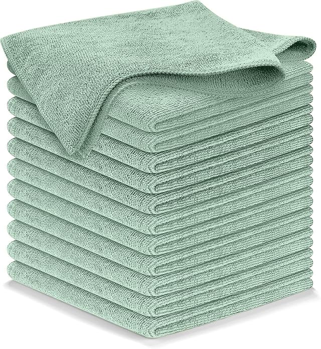 USANOOKS Microfiber Cleaning Cloth - Sea Green - 12Pcs 12 5x12 5 inch High Performance - 1200 Washes