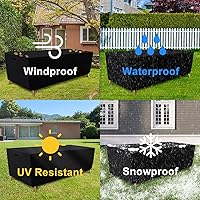 Vista 4 de Tempera Funda para muebles de patio, fundas impermeables para mesas y sillas de exterior, funda para juego de comedor al aire libre, fundas