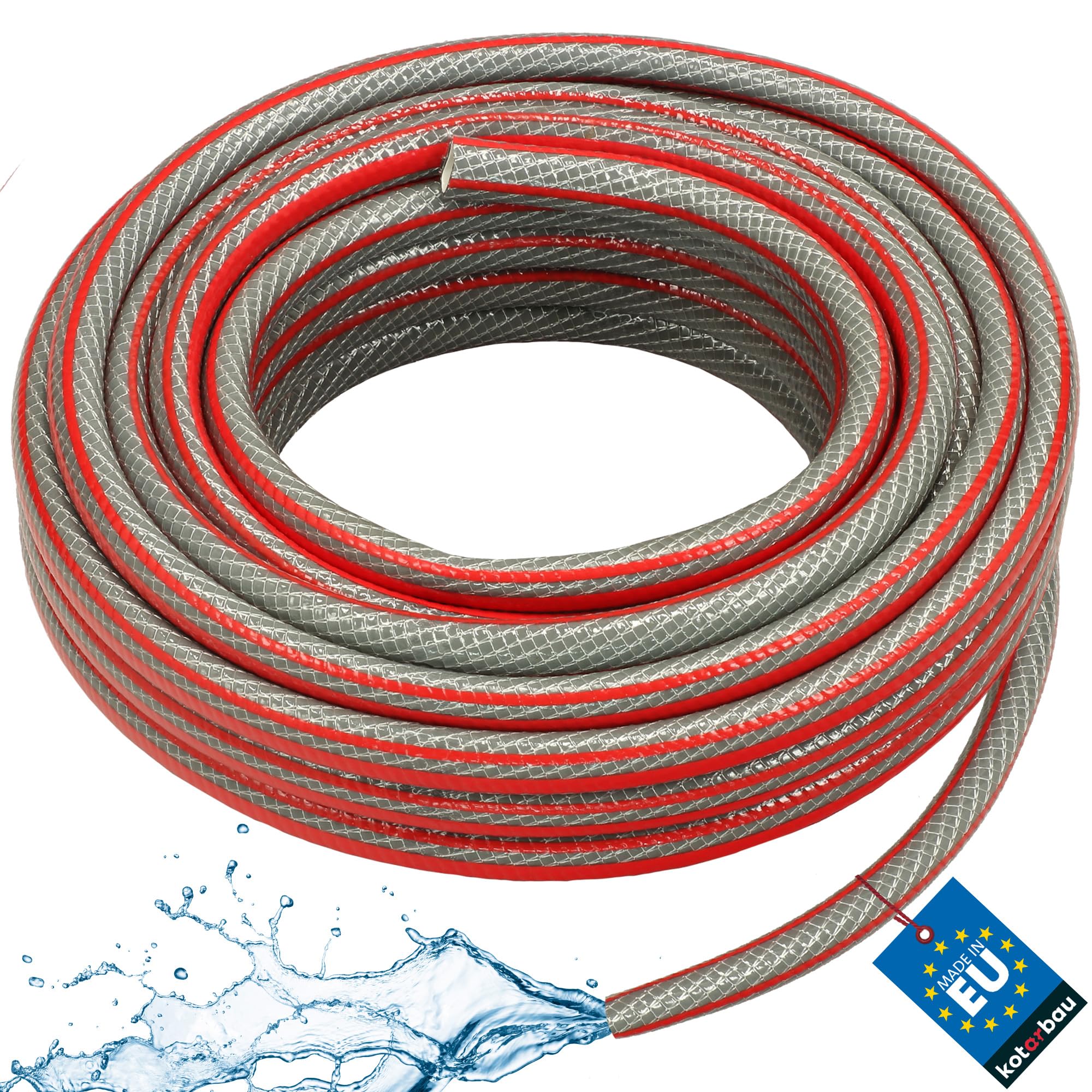 KOTARBAU Garden Hose 3/4 Inch 20 m Grey Professional for Watering Plants 6-Ply