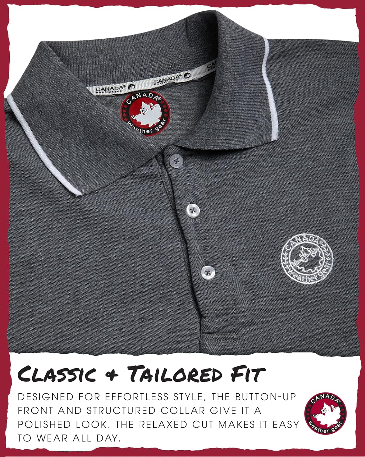 CANADA WEATHER GEAR Camisa polo masculina – polo de desempenho de manga curta elastano com acabamento contrastante na gola (tamanhos: P-2GG) em promoção! Veja a oferta e mais achadinhos de Camisetas 3 Hoje é o melhor dia para comprar CANADA WEATHER GEAR Camisa polo masculina – polo de desempenho de manga curta elastano com acabamento contrastante na gola (tamanhos: P-2GG) com aquele preço maroto! Promoção! Aproveite a oferta! 3