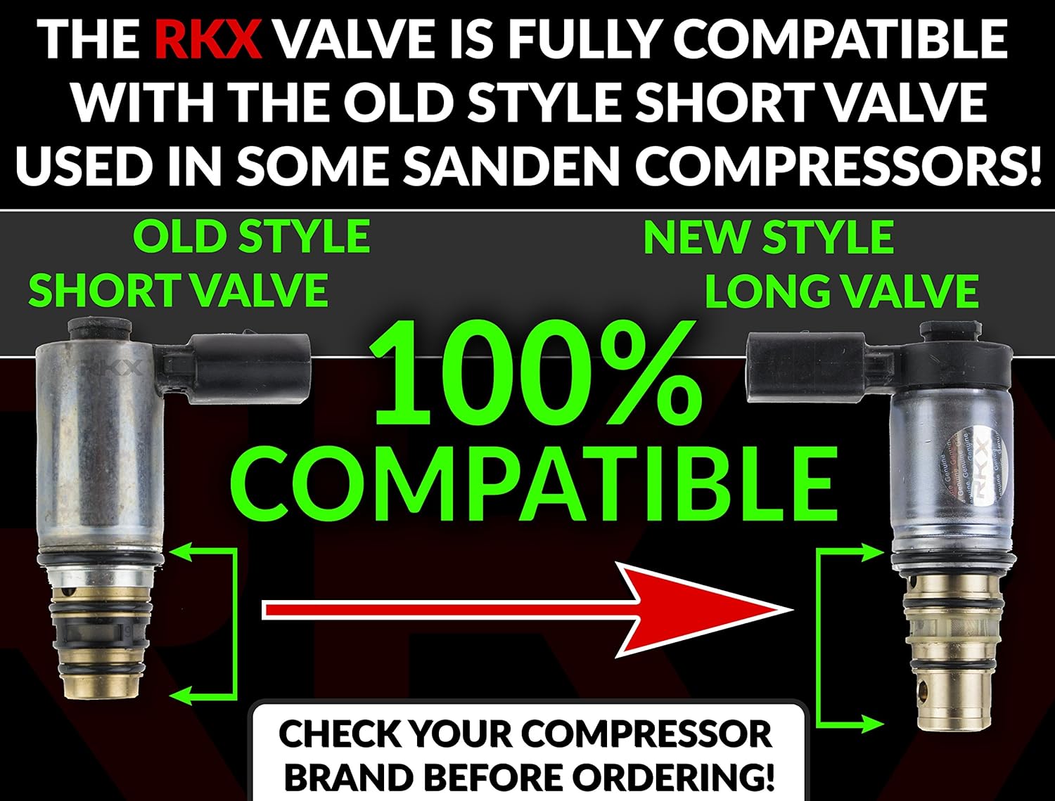 RKX AC Compressor Control Solenoid Valve Compatible with Audi and Volkswagen Compressors made by Sanden PXE16 PXE14 MK5 MK6 B8 TDI
