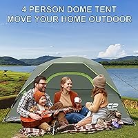 Vista 4 de CAMPROS CP Tents for Camping 2/4/6 Person Tent Waterproof Windproof Double Layer Camping Tent, Easy Setup Dome Tent with Large Mesh Windows & Wider