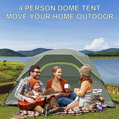 Miniatura 4 de CAMPROS CP Tents for Camping 246 Person Tent Waterproof Windproof Double Layer Camping Tent, Easy Setup Dome Tent with Large Mesh Windows & Wider