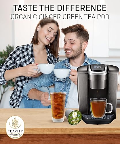 Miniatura 2 de TEAVITY Cápsulas de té verde de jengibre orgánico  Cápsulas de té de hierbas reciclables orgánicas de una sola porción  Compatible con cafeteras