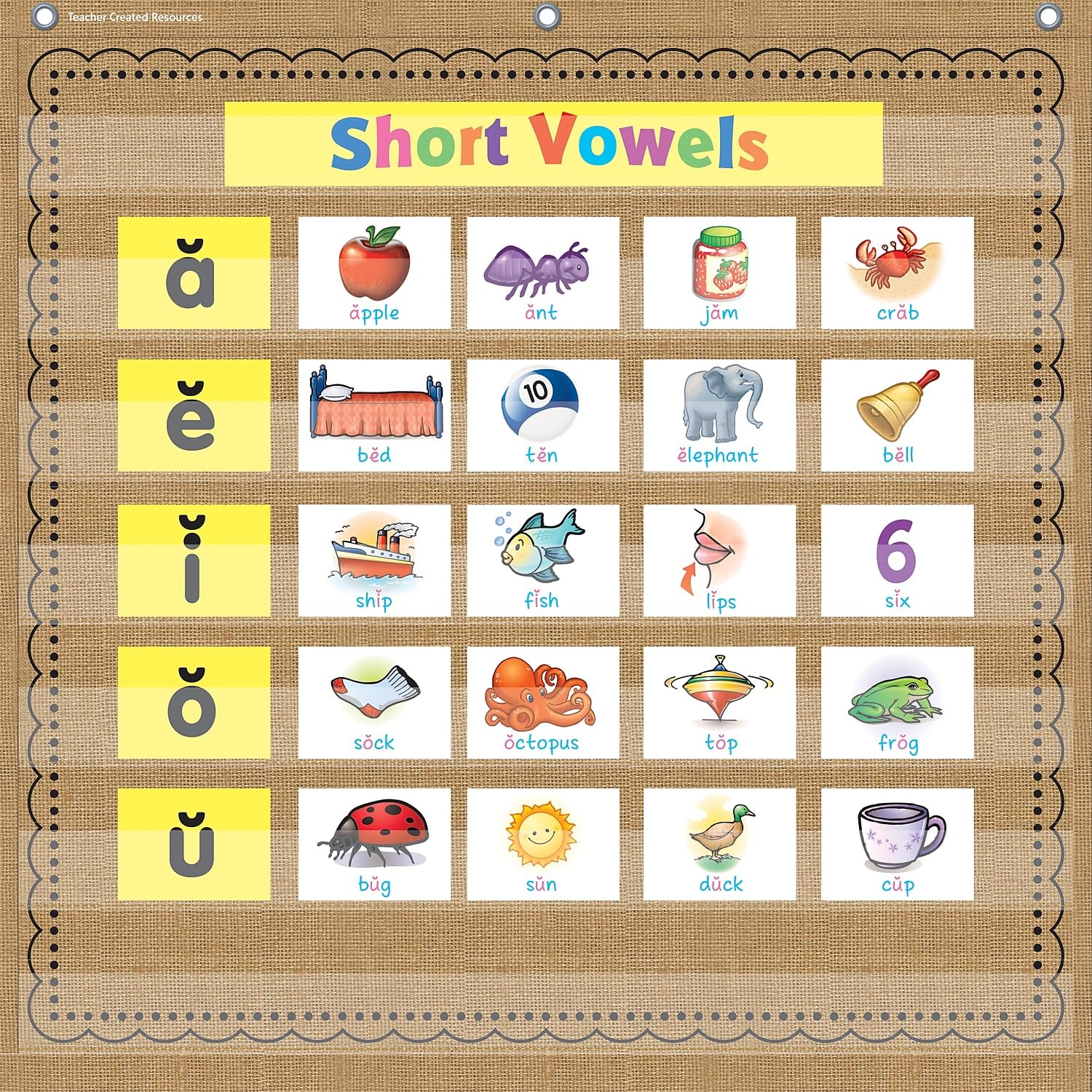 7POCKET Pocket Chart Burlap 28X28 - Image 2